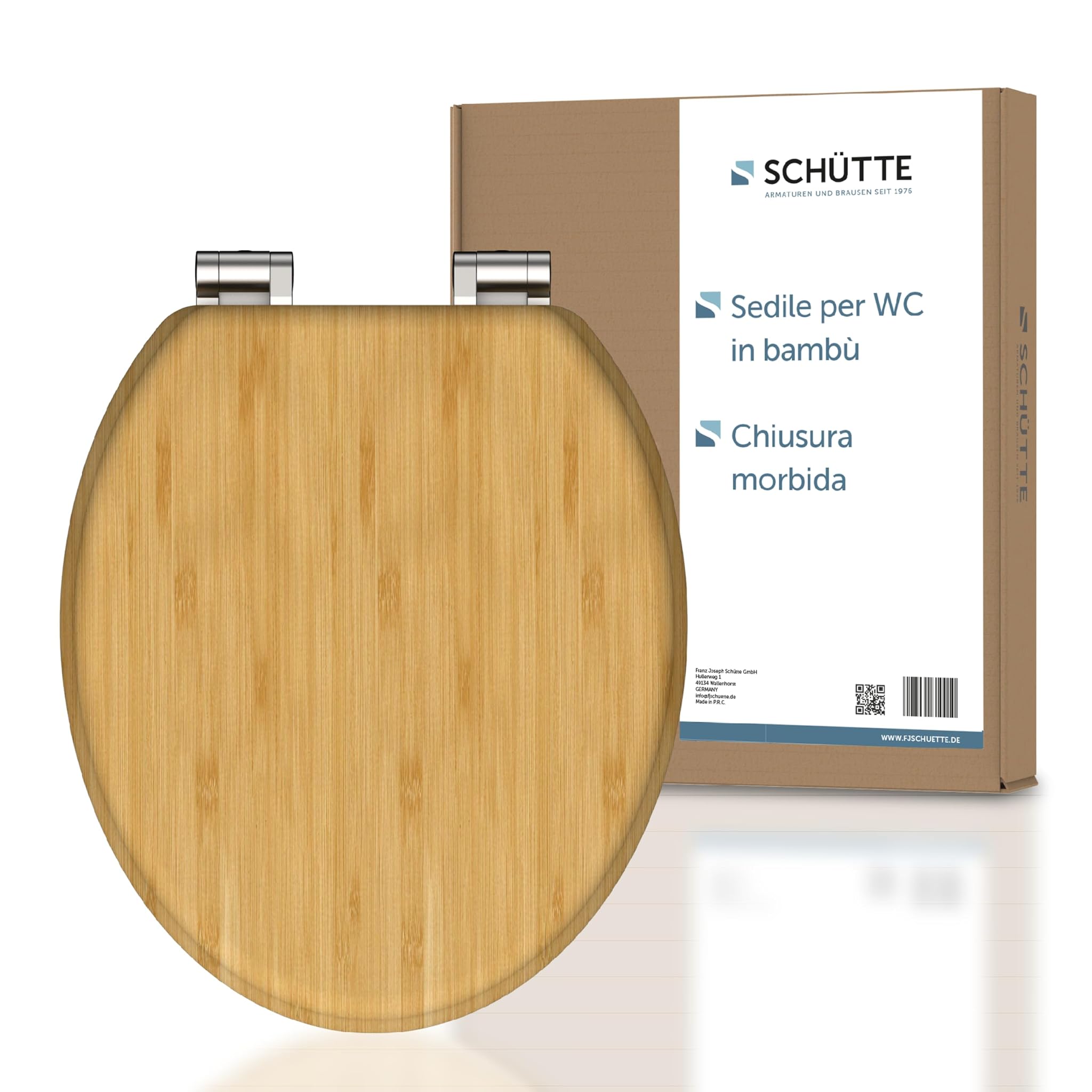 Schütte 81101-A Sedile WC in Bambù con Chiusura Ammortizzata