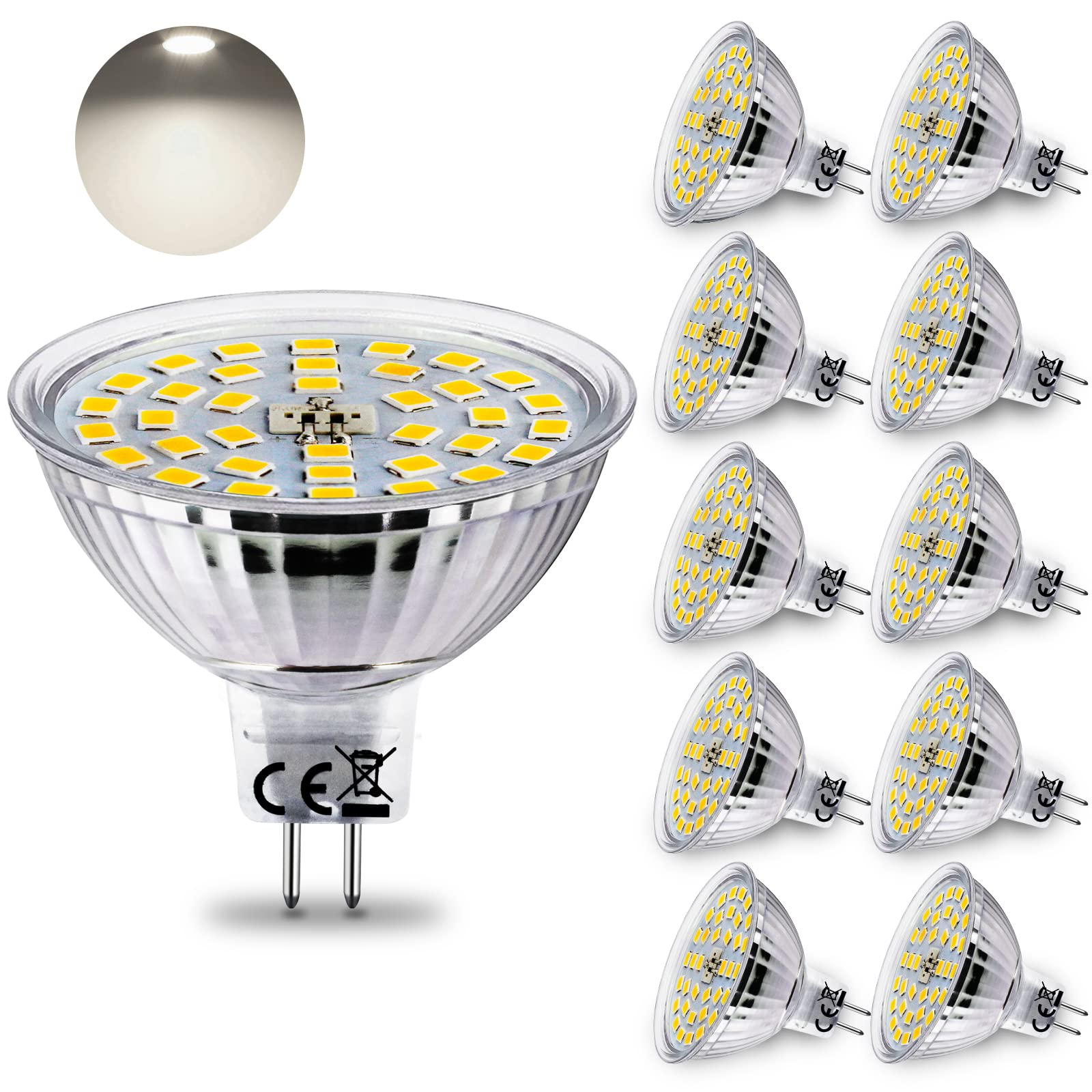 Hibay Lampadina LED GU5.3 MR16 12V 4W (10 pz)