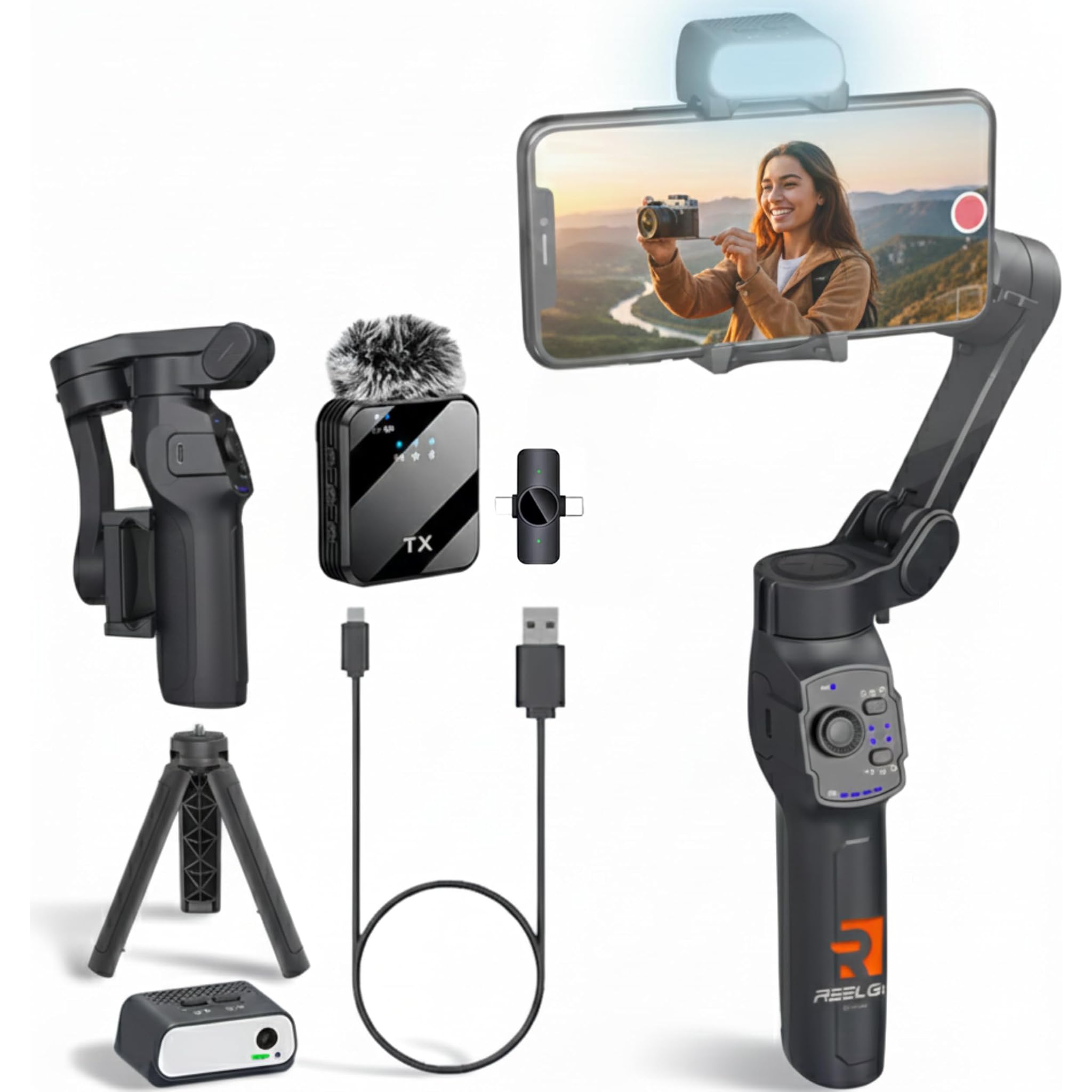 Studio Pro - Stabilizzatore Smartphone 3 Assi con IA