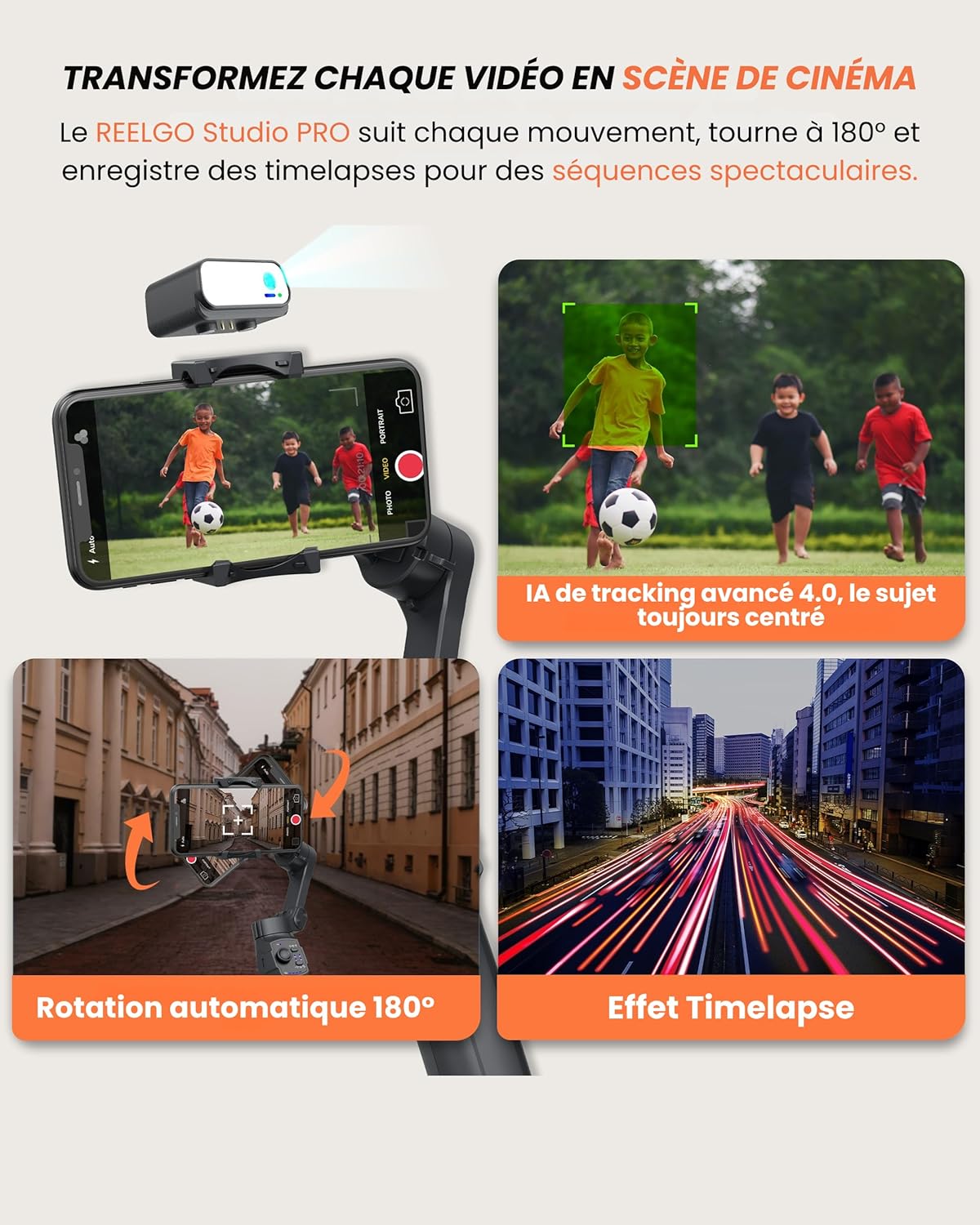 Studio Pro - Stabilizzatore Smartphone 3 Assi con IA - immagine 6