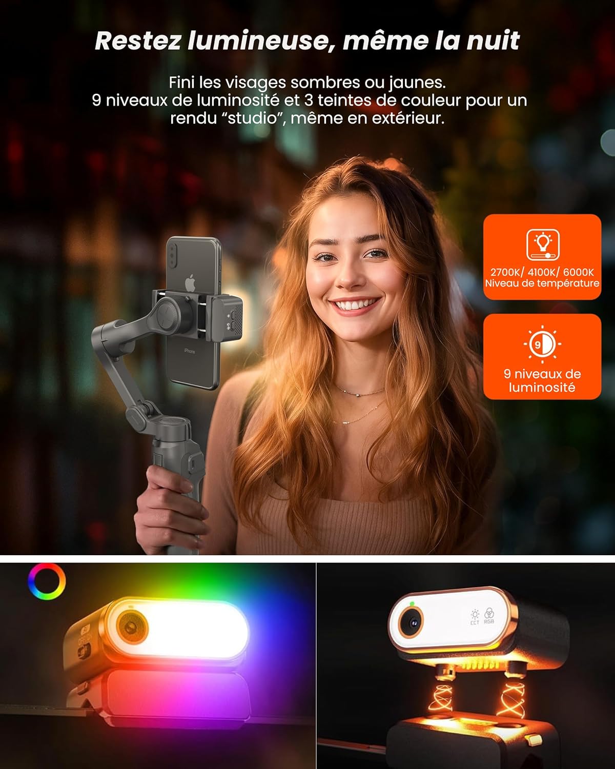 Studio Pro - Stabilizzatore Smartphone 3 Assi con IA - immagine 7