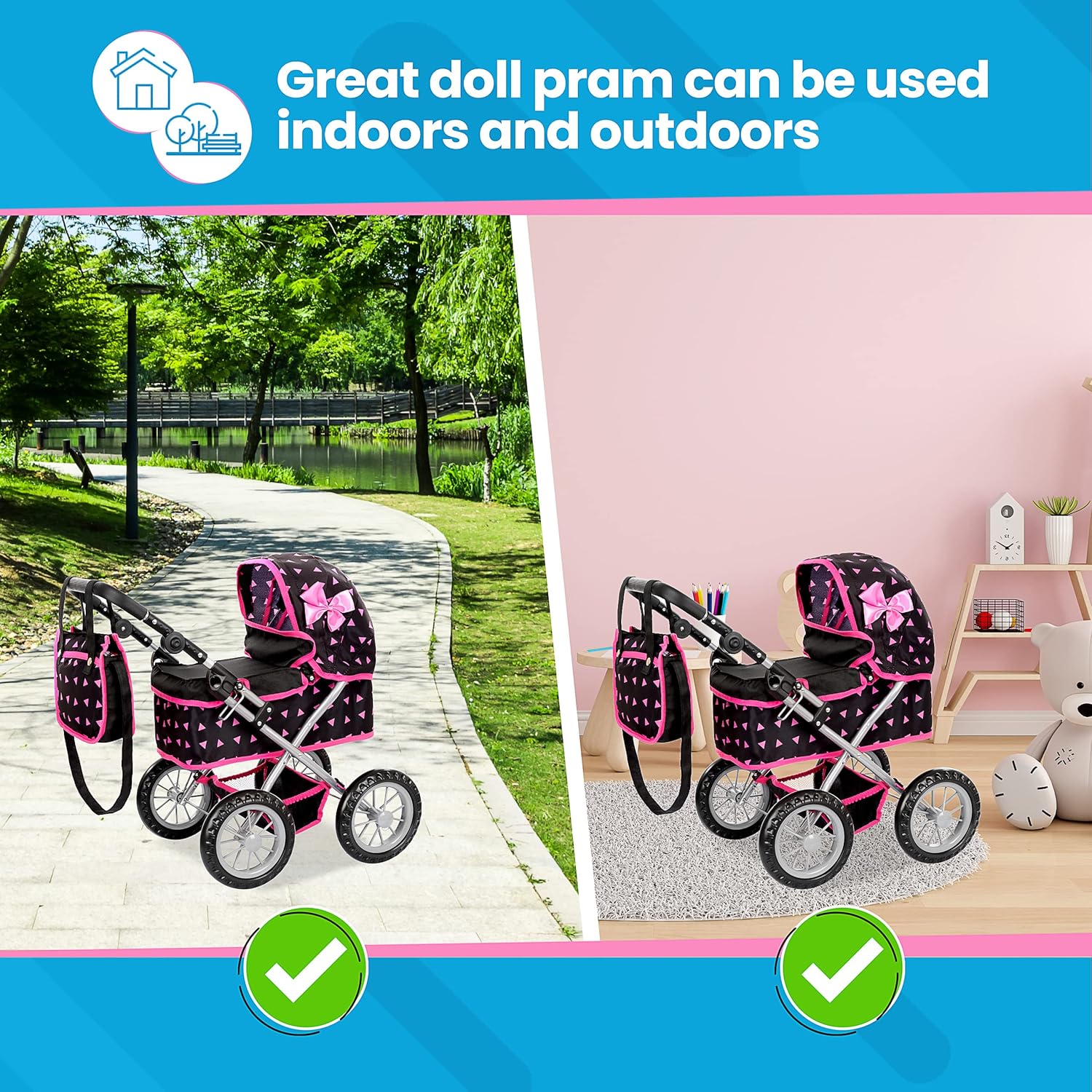 Kinderplay Carrozzina per Bambole con Gondola - immagine 7