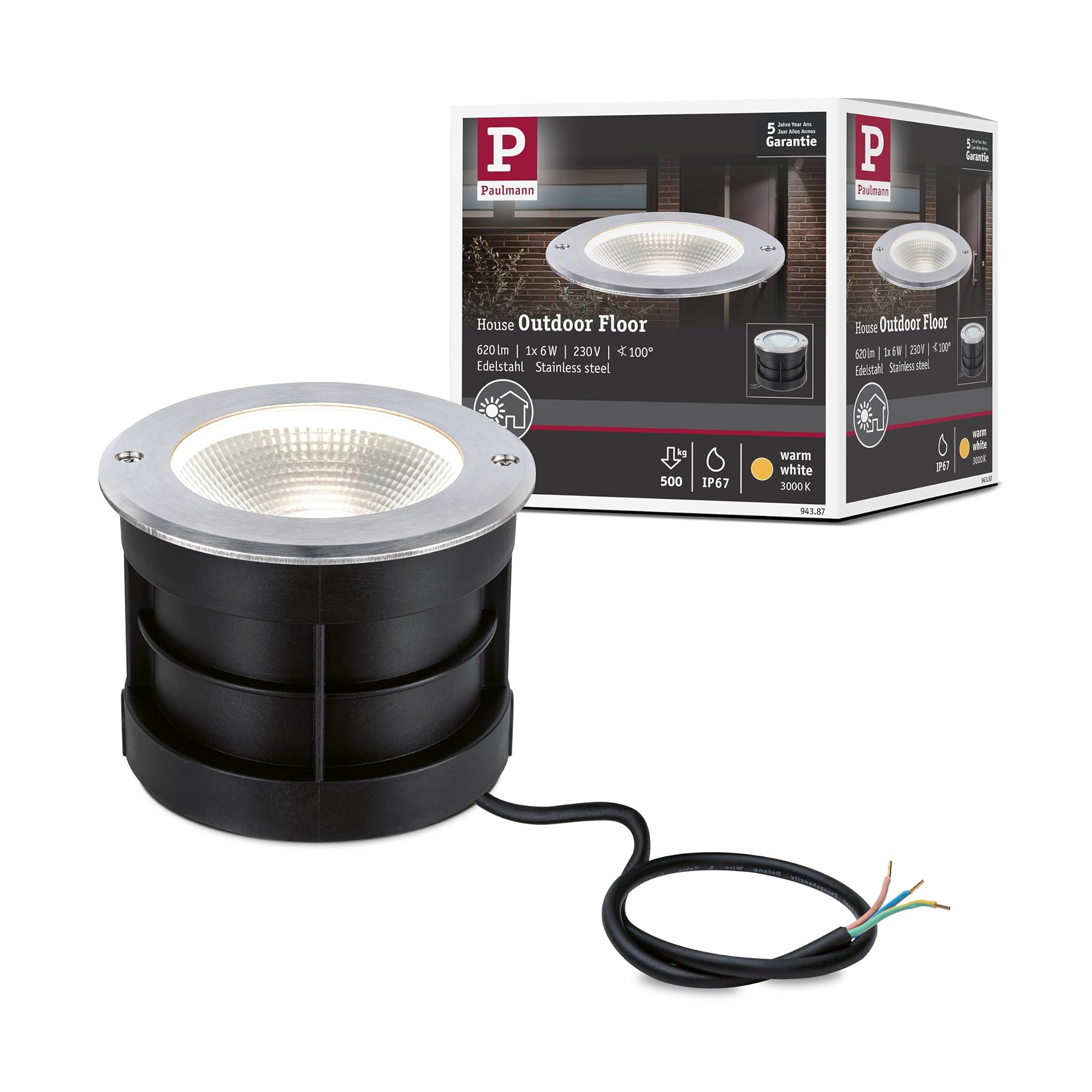 Paulmann Outdoor 94387 - Faretto da Incasso a Pavimento LED