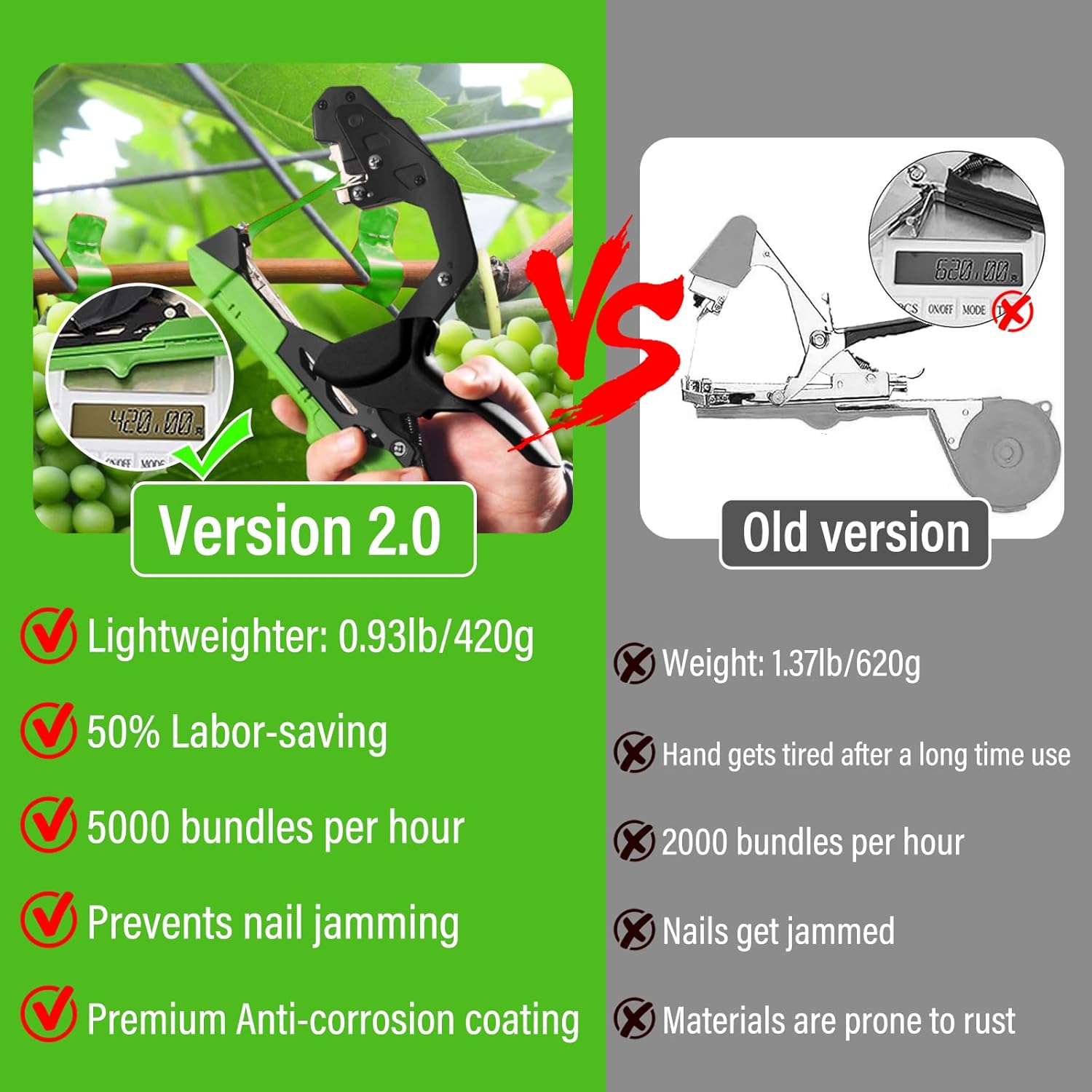 Audasi Legatrice per Piante e Vigneto con 20 Rotoli Nastro - immagine 3