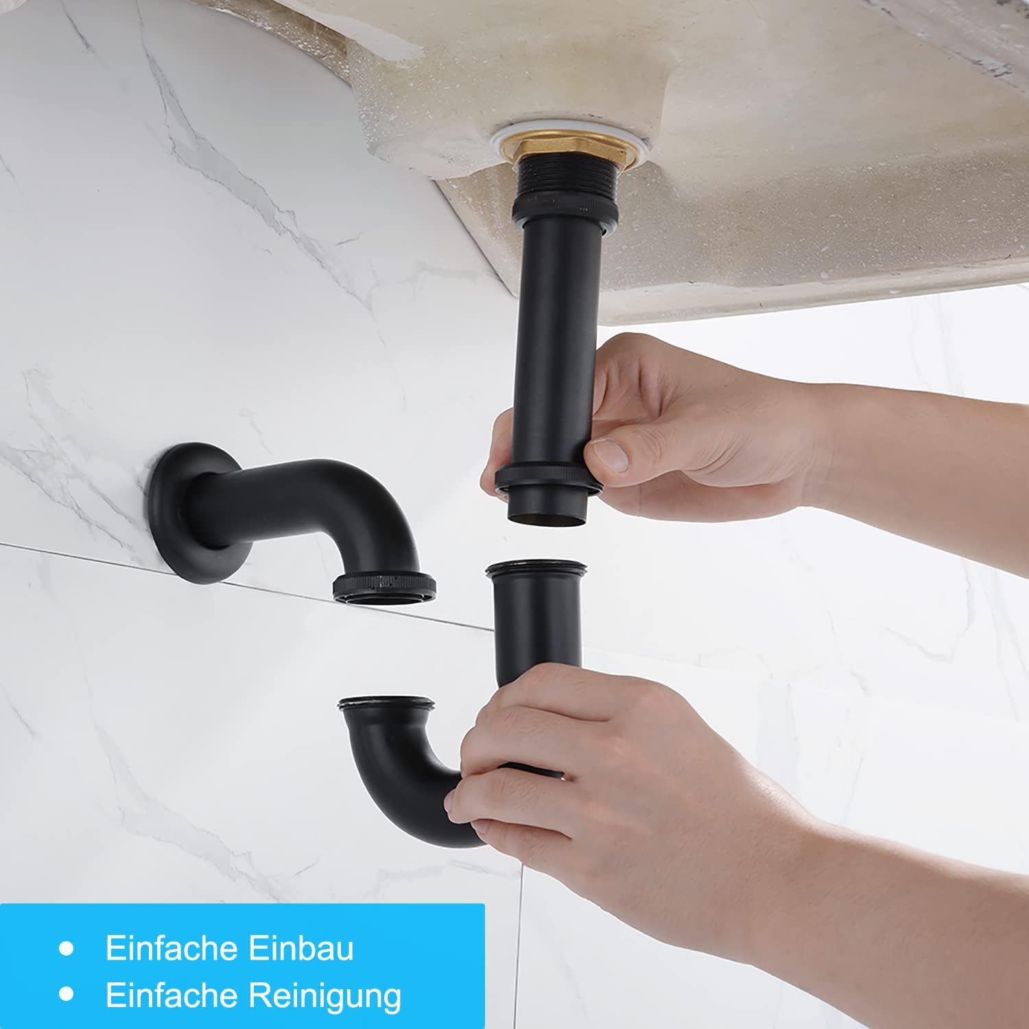 Keymark - Sifone Lavabo con Scarico Pop-Up Nero Opaco - immagine 4