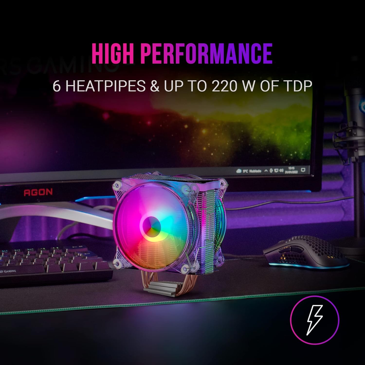 Mars Gaming MCPU66 - Dissipatore CPU Triplo ARGB - immagine 2