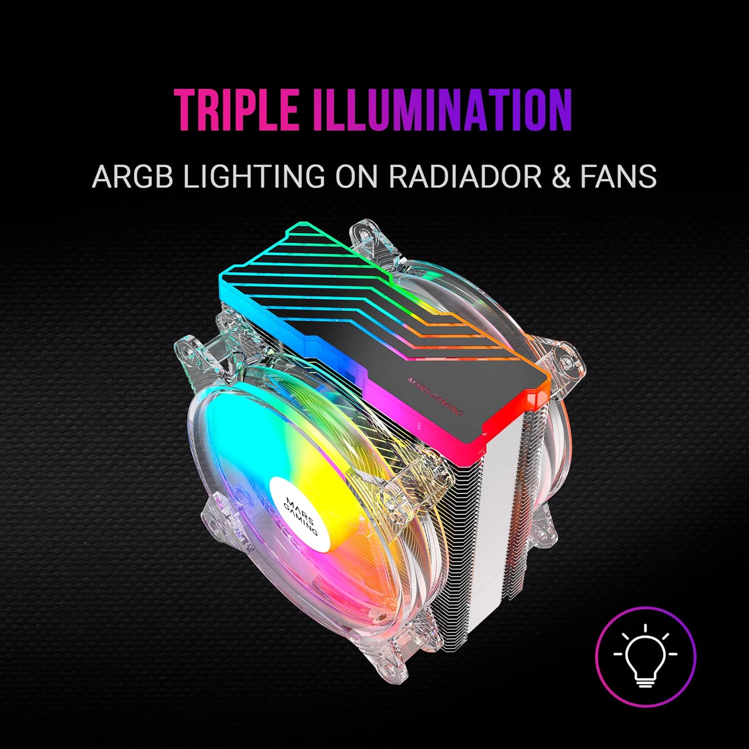 Mars Gaming MCPU66 - Dissipatore CPU Triplo ARGB - immagine 3