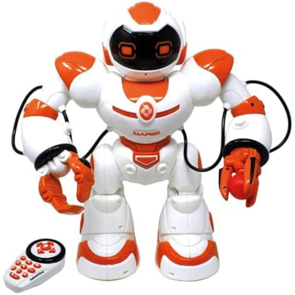 Radiocom ODS Mars 1 ECO, Robot Radiocomandato ad Infrarossi, Funzione Sparapalline e Movimento, Balla e Fischia, Alto 40 cm, Età Consigliata +5 Anni