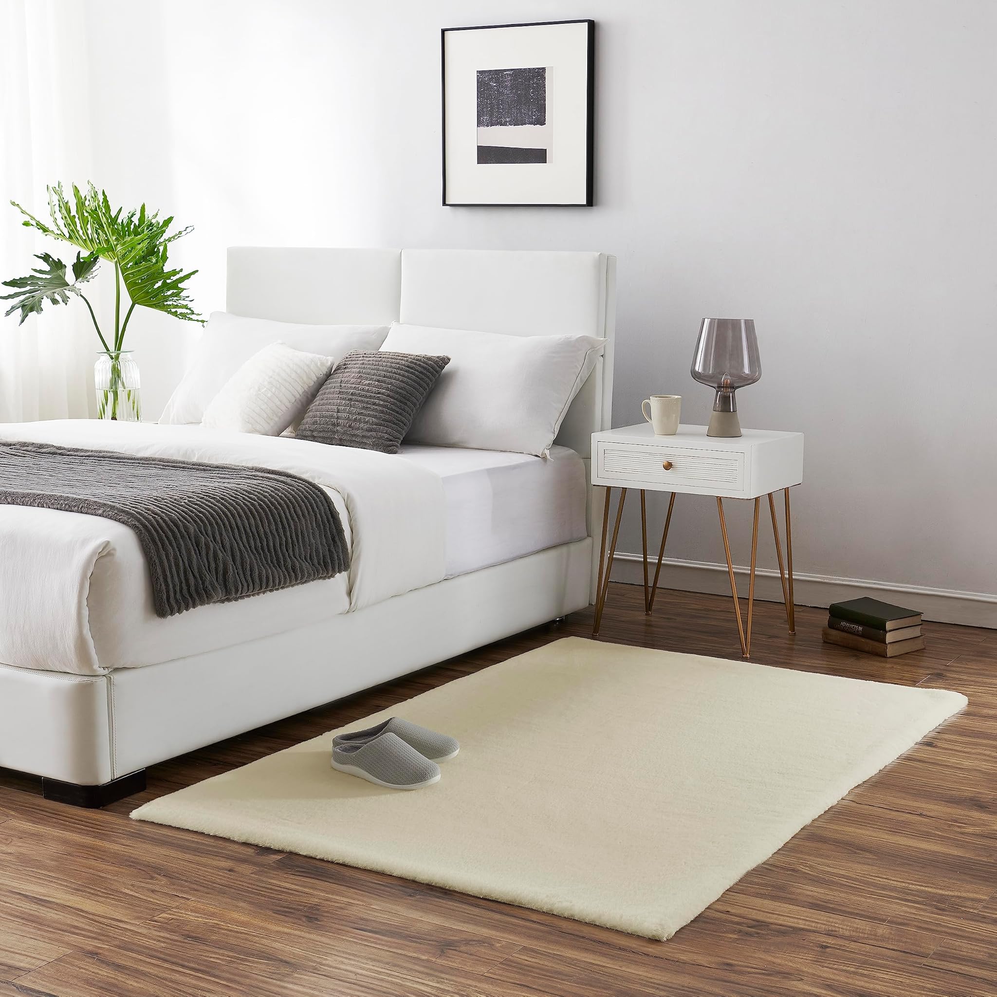 Teppich Wölkchen Tappeto Soffice Pelliccia Finta, Beige