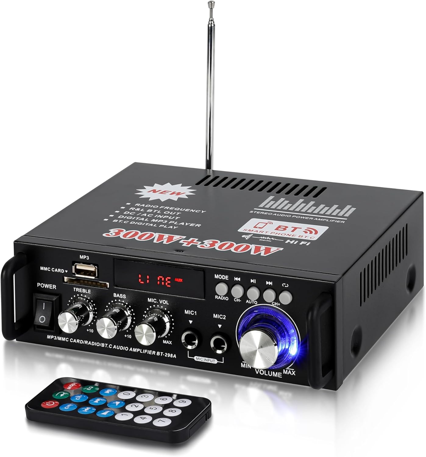 Amplificatore HiFi Audio Stereo BT 600W per Auto o Casa - immagine 1