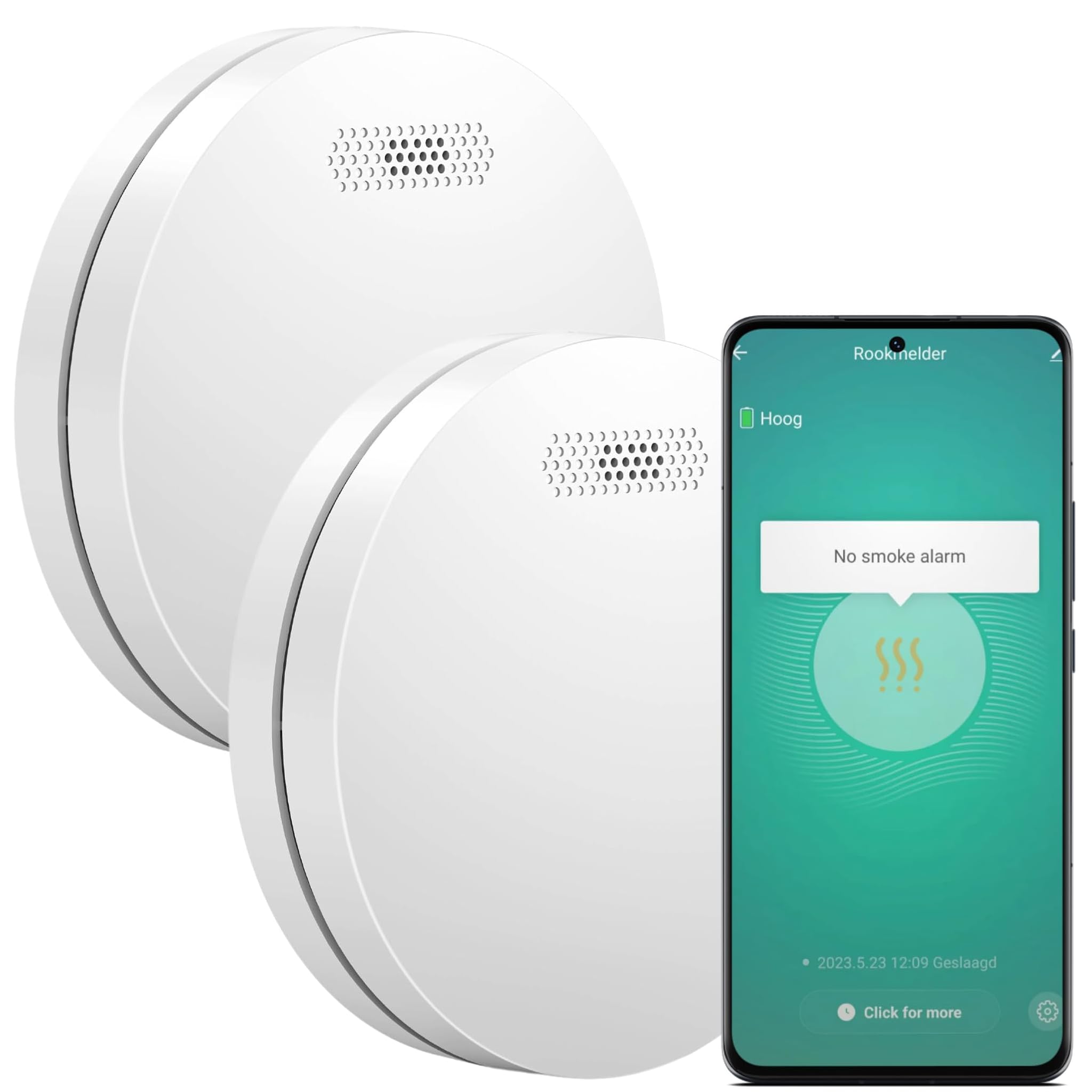 Aroha Smart Connect Rilevatore di Fumo WiFi - 2 Pezzi