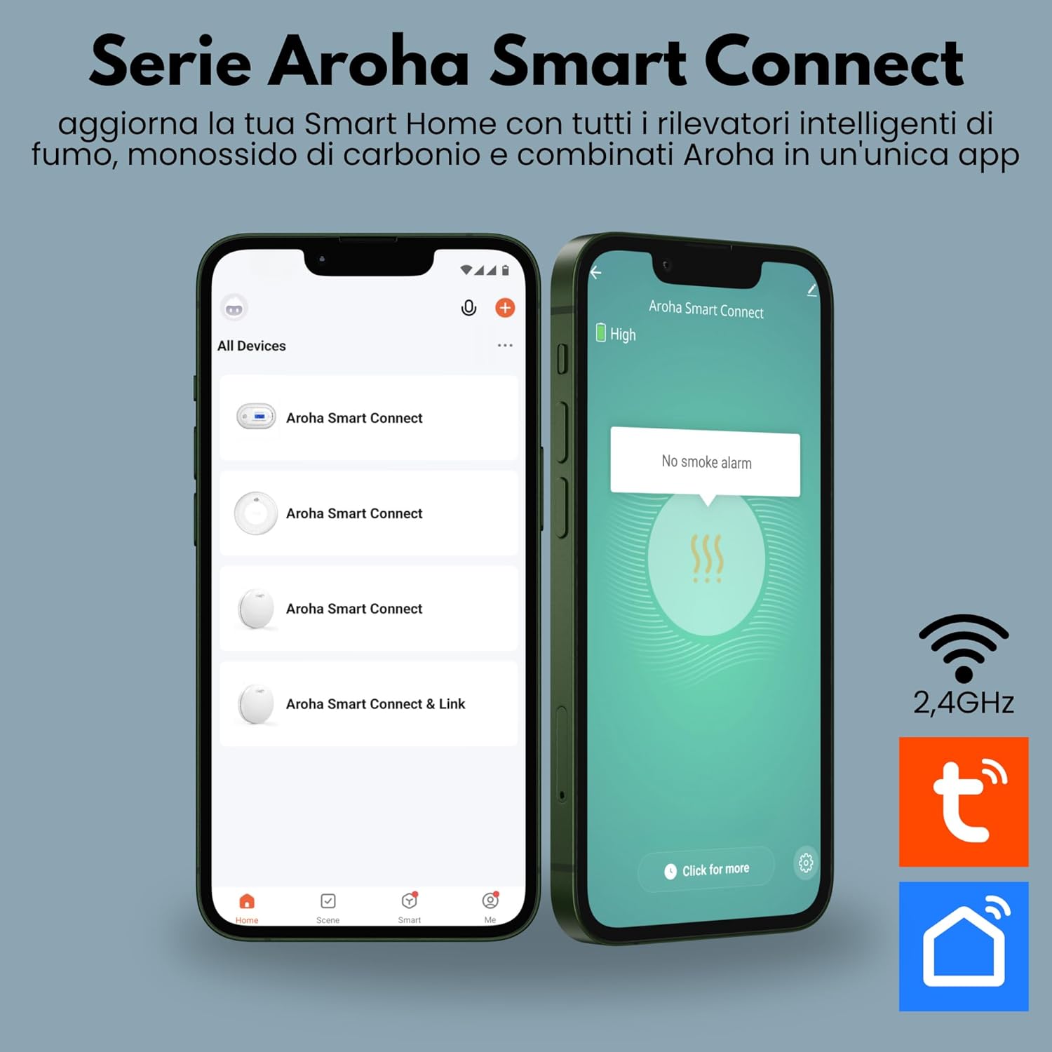 Aroha Smart Connect Rilevatore di Fumo WiFi - 2 Pezzi - immagine 2