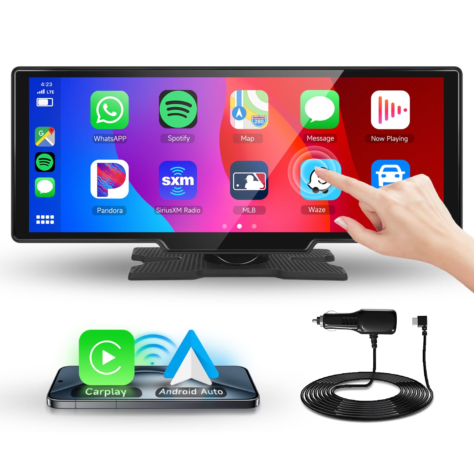 Podofo Apple Carplay Wireless 10,26" IPS HD Touchscreen