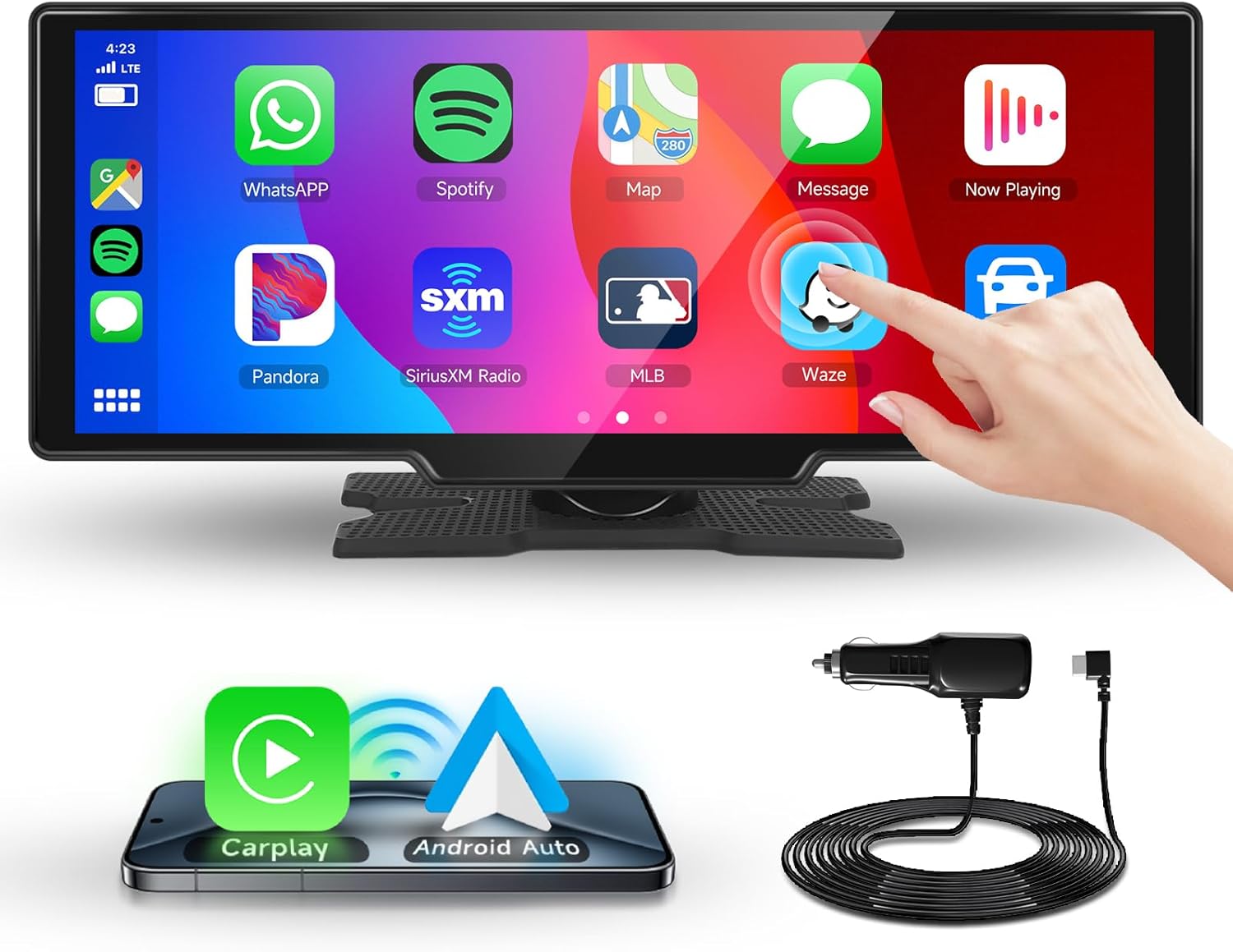 Podofo Apple Carplay Wireless 10,26" IPS HD Touchscreen - immagine 1