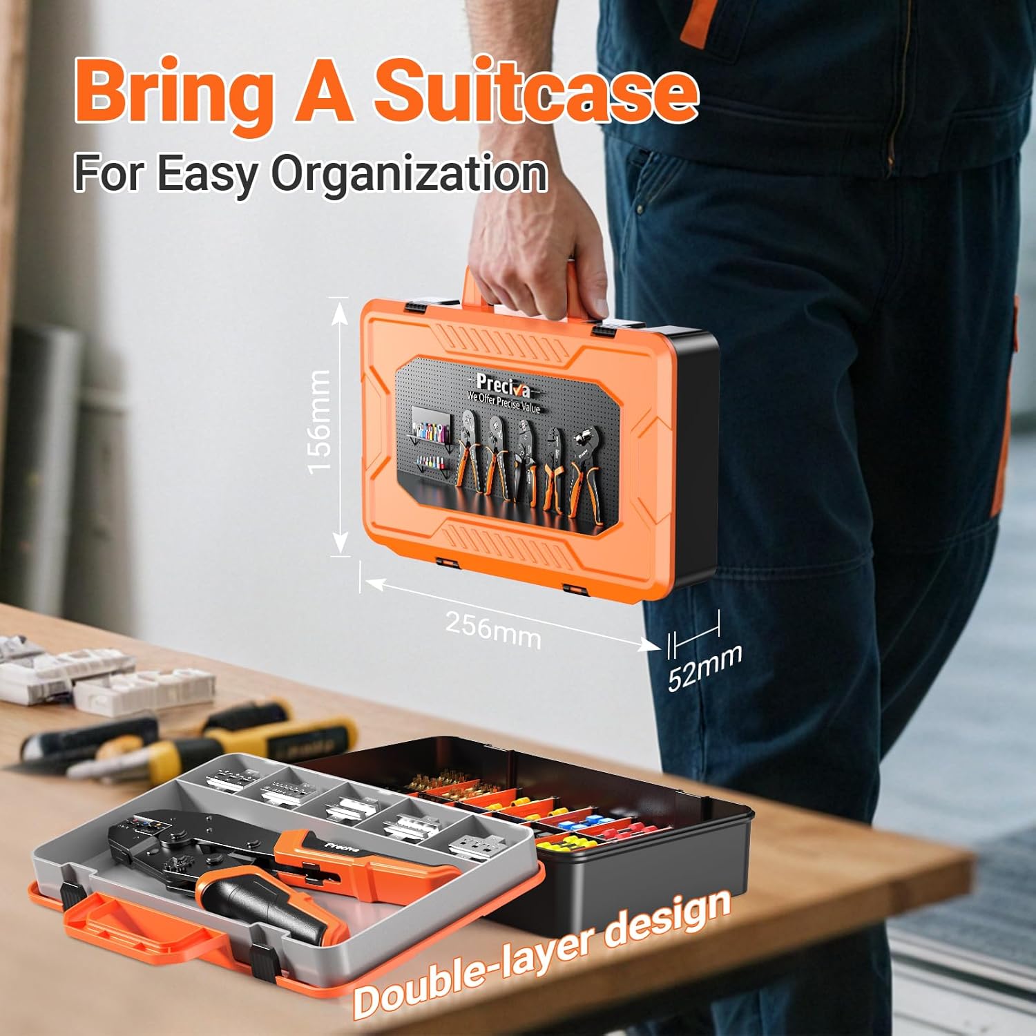 Preciva - Set Pinze a Crimpare con 6 Teste Intercambiabili - immagine 6