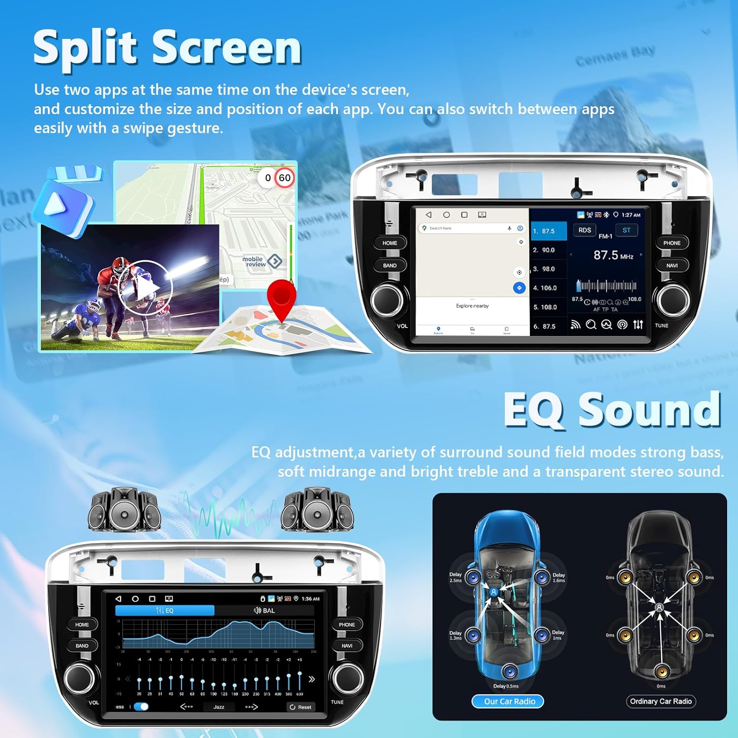 Motorsi Autoradio 4+64G per Fiat Punto 2012-2016 - immagine 4