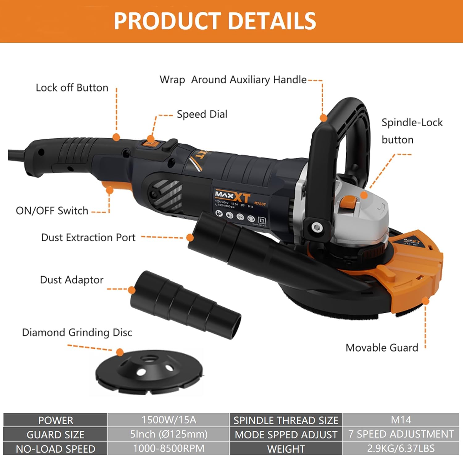 Maxxt Levigatrice per Cemento 1500W - immagine 6