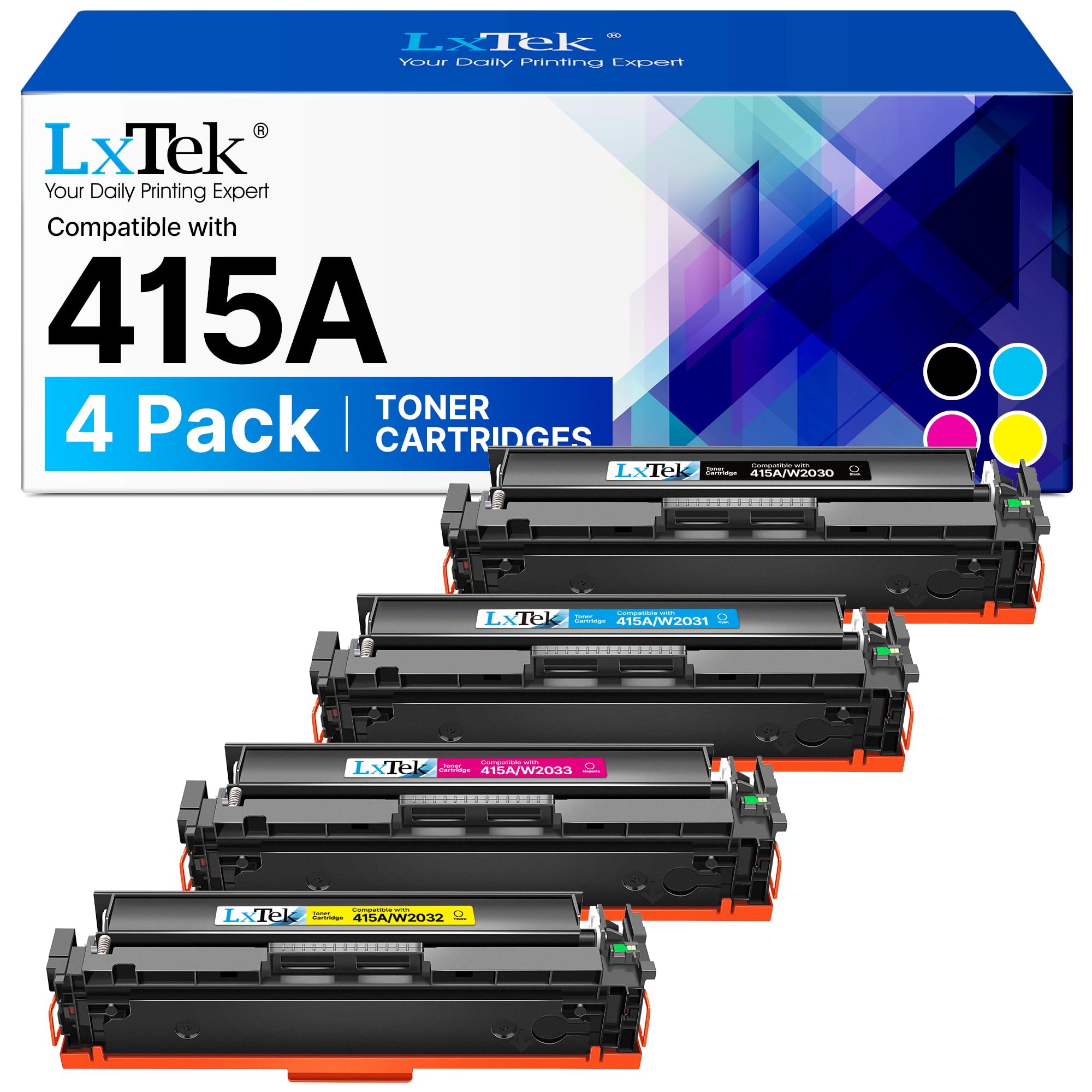 Lxtek Toner 415A W2030A per HP Color LaserJet Pro (4 Pack)