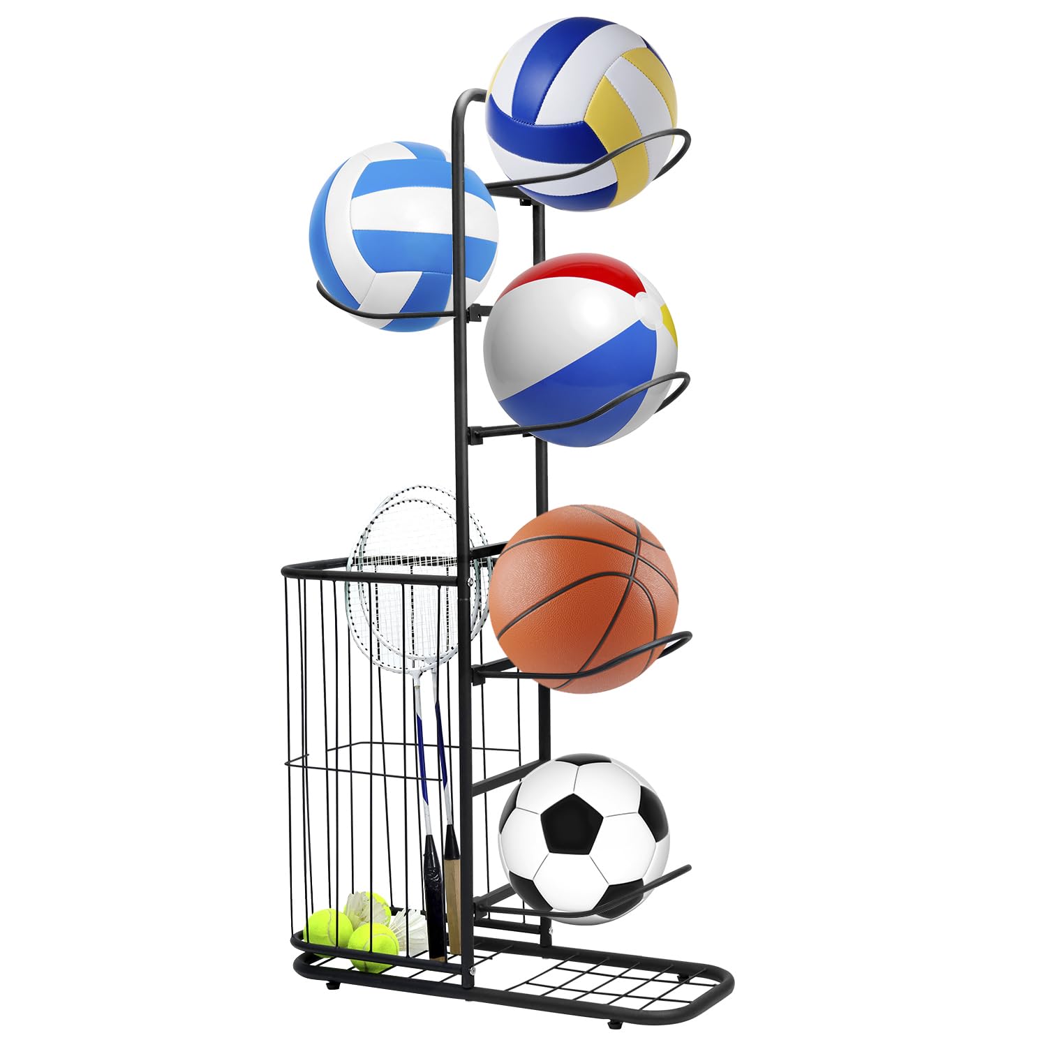 QWORK® Portaoggetti da Basket con 5 Supporti per Palline