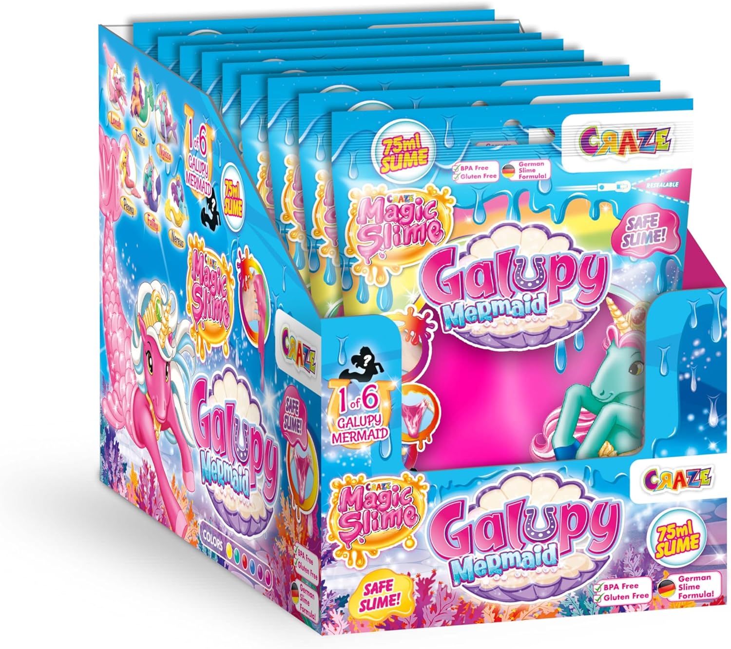 CRAZE Magic Slime Set 20 Foil Bag 75ml - immagine 1