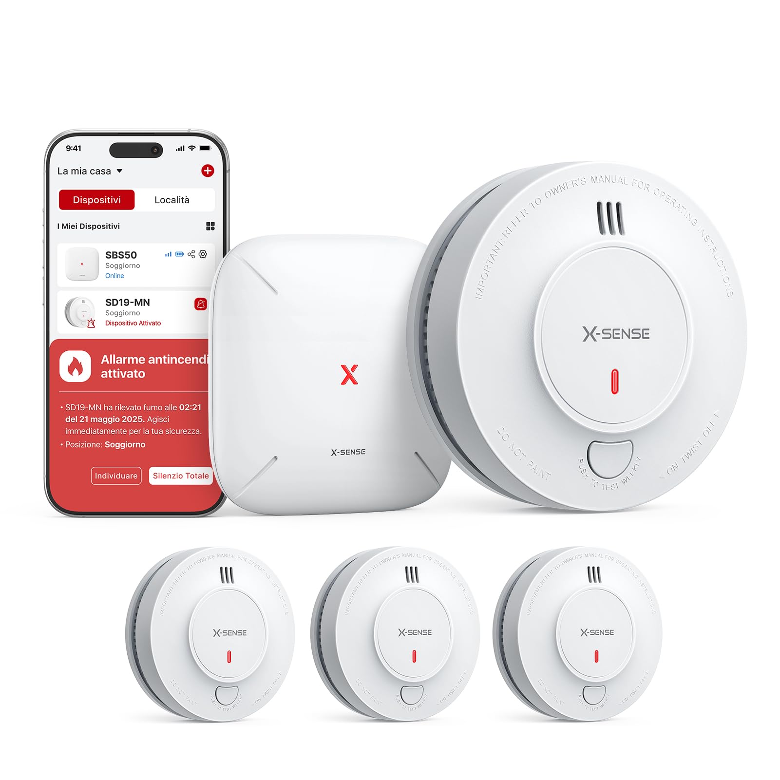 X-sense SD19-MN31 - Rilevatori di Fumo Wireless (3 pz)