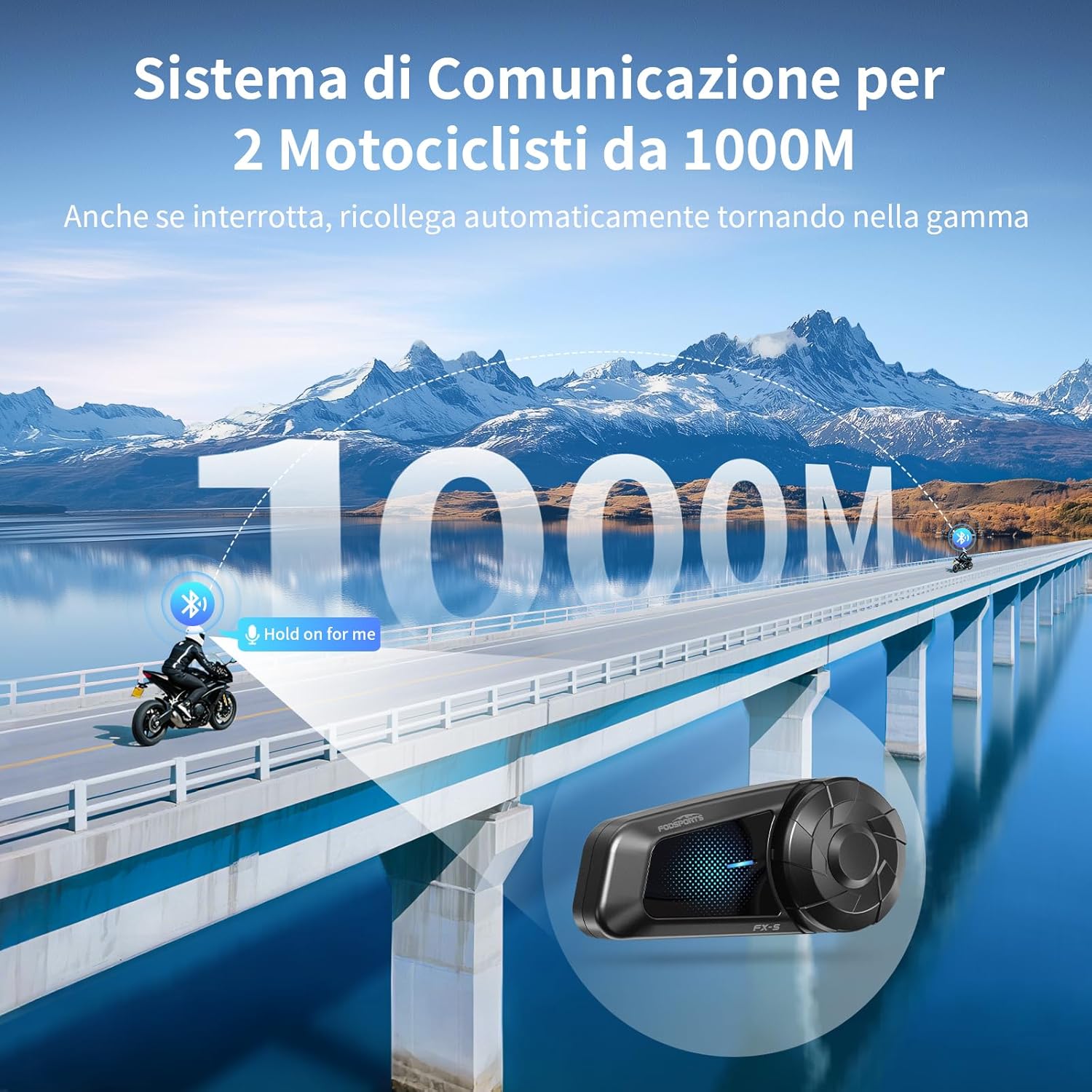 Fodsports FX-S Interfono Moto Doppio Bluetooth 5.4 - immagine 3