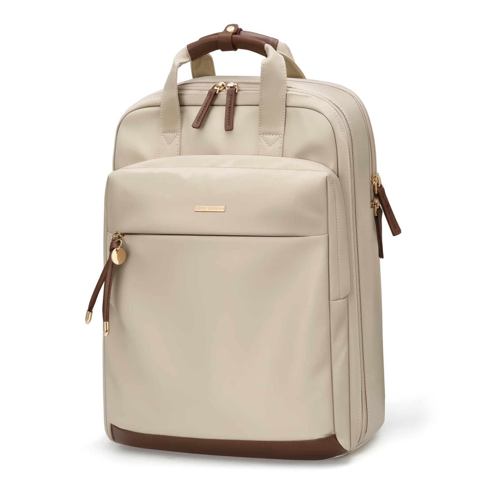 GOLF QUALITY Zaino PC Portatile 15.6" Antifurto, Albicocca