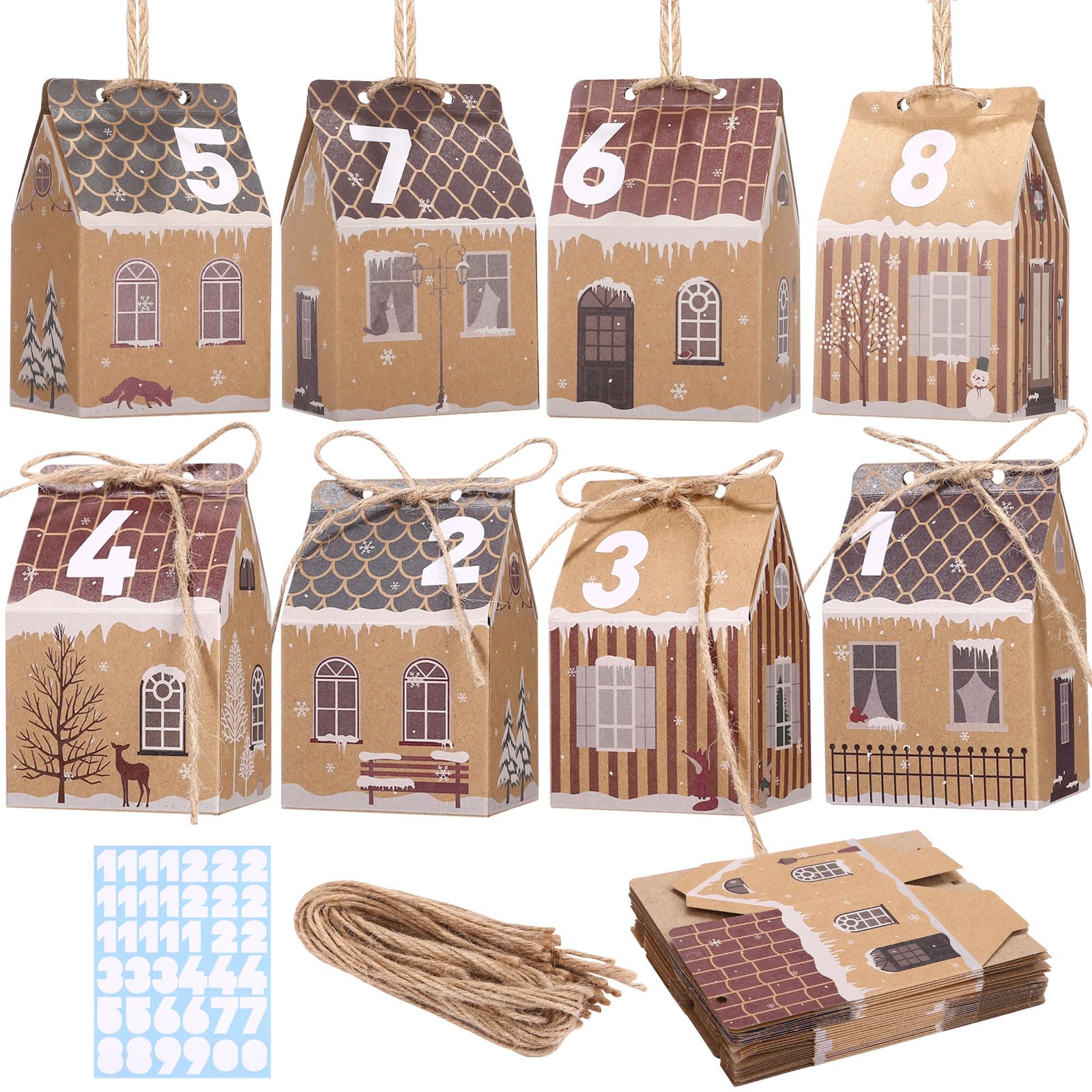 LEMESO Scatole Calendario Avvento da Riempire 24 Casette