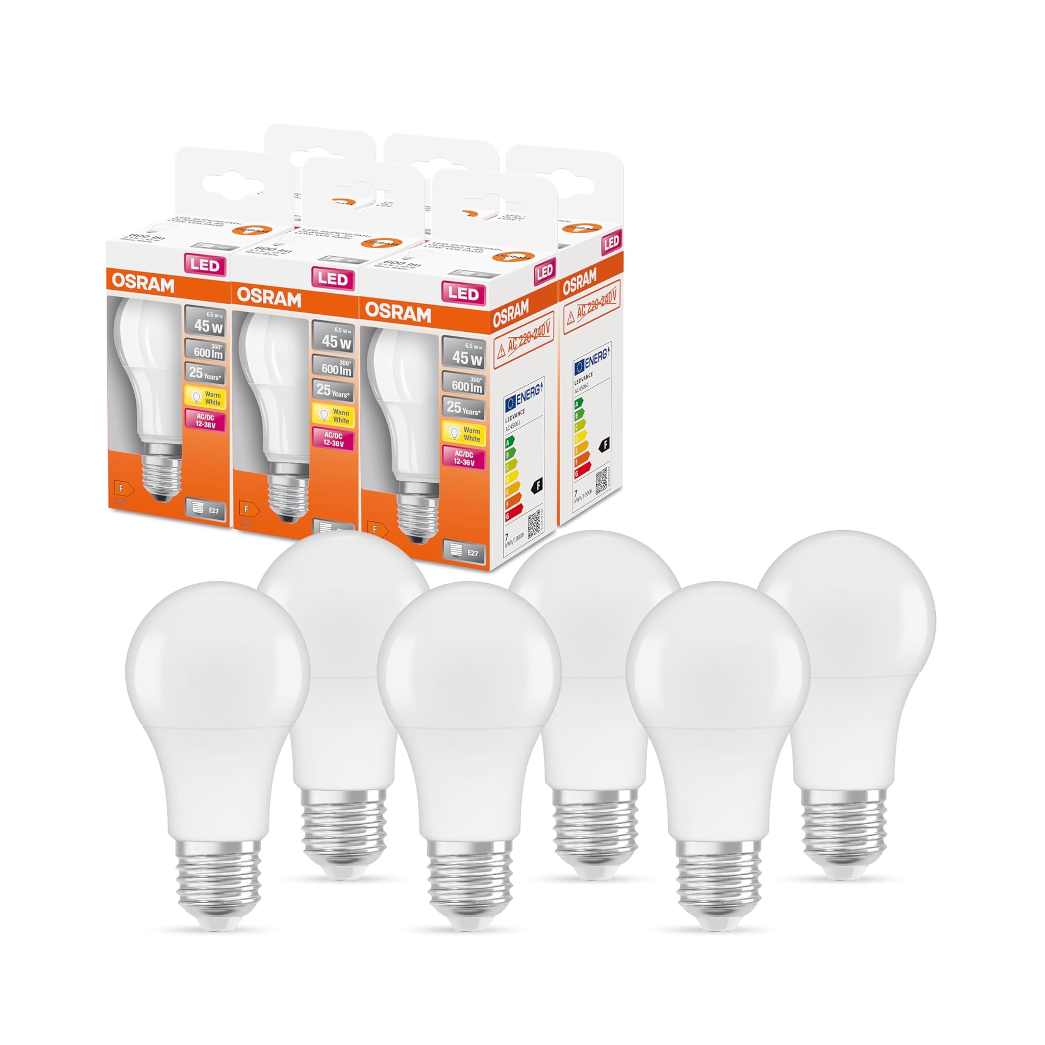 Osram LED Star Classic A45 LED 600lm 6 Pezzi