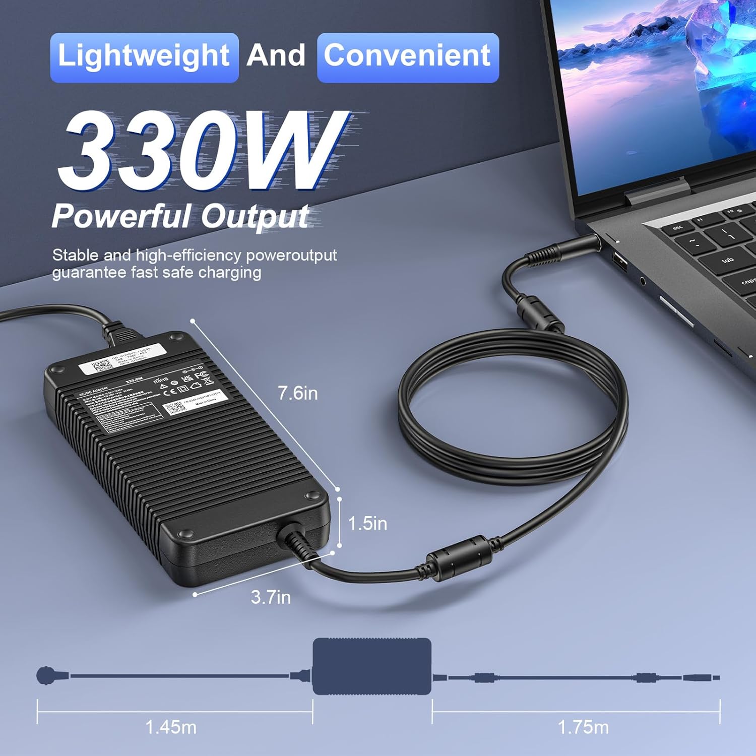 Alimentatore 330W 19.5V 16.9A per DELL Alienware - immagine 2