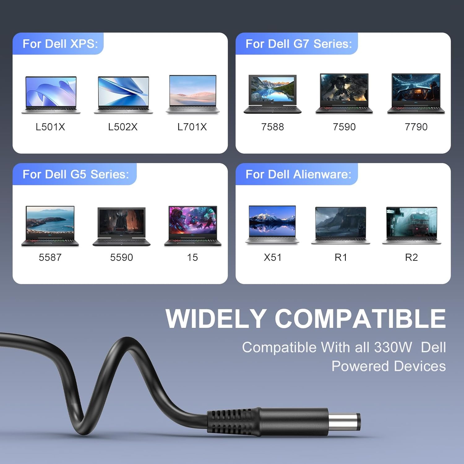 Alimentatore 330W 19.5V 16.9A per DELL Alienware - immagine 6