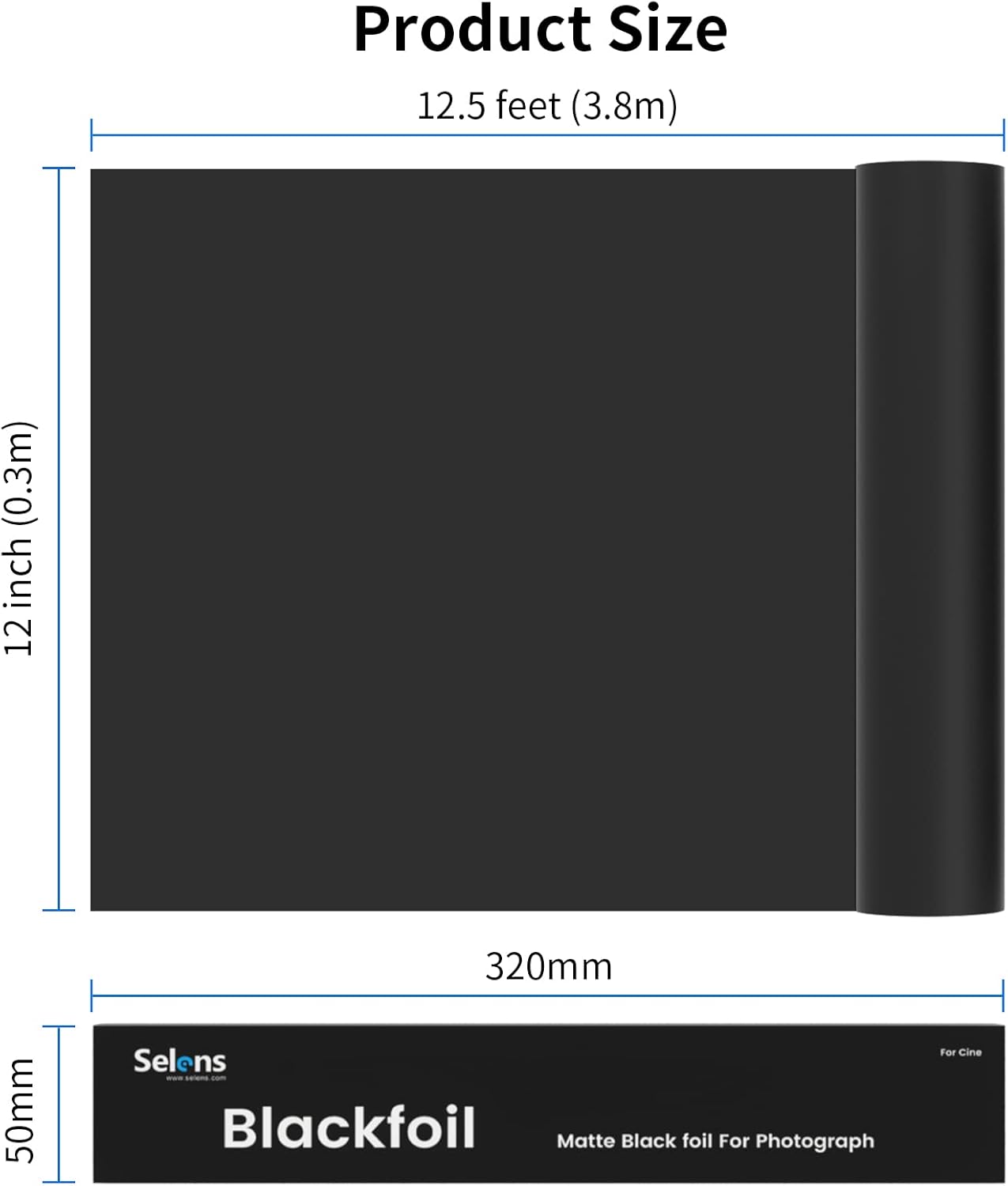30,48 cm x 3,81 m Black Cinefoil - immagine 6