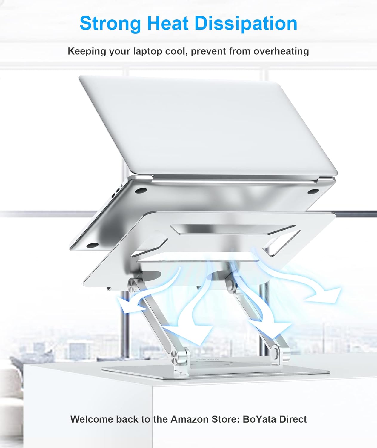 Boyata Supporto PC Portatile Regolabile 360°, Argento - immagine 5