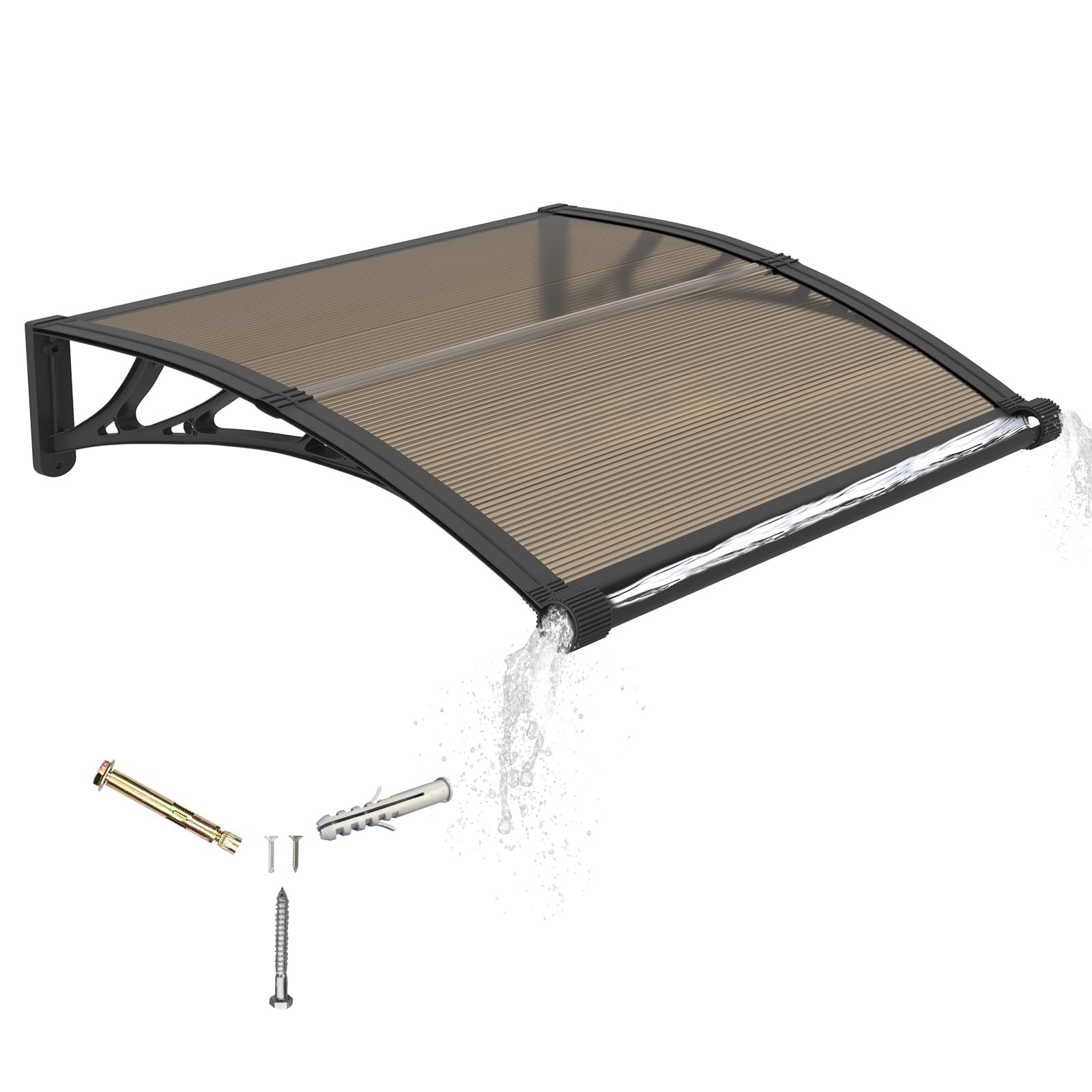 Pensilina da Esterno 100x80 cm con Grondaia Integrata