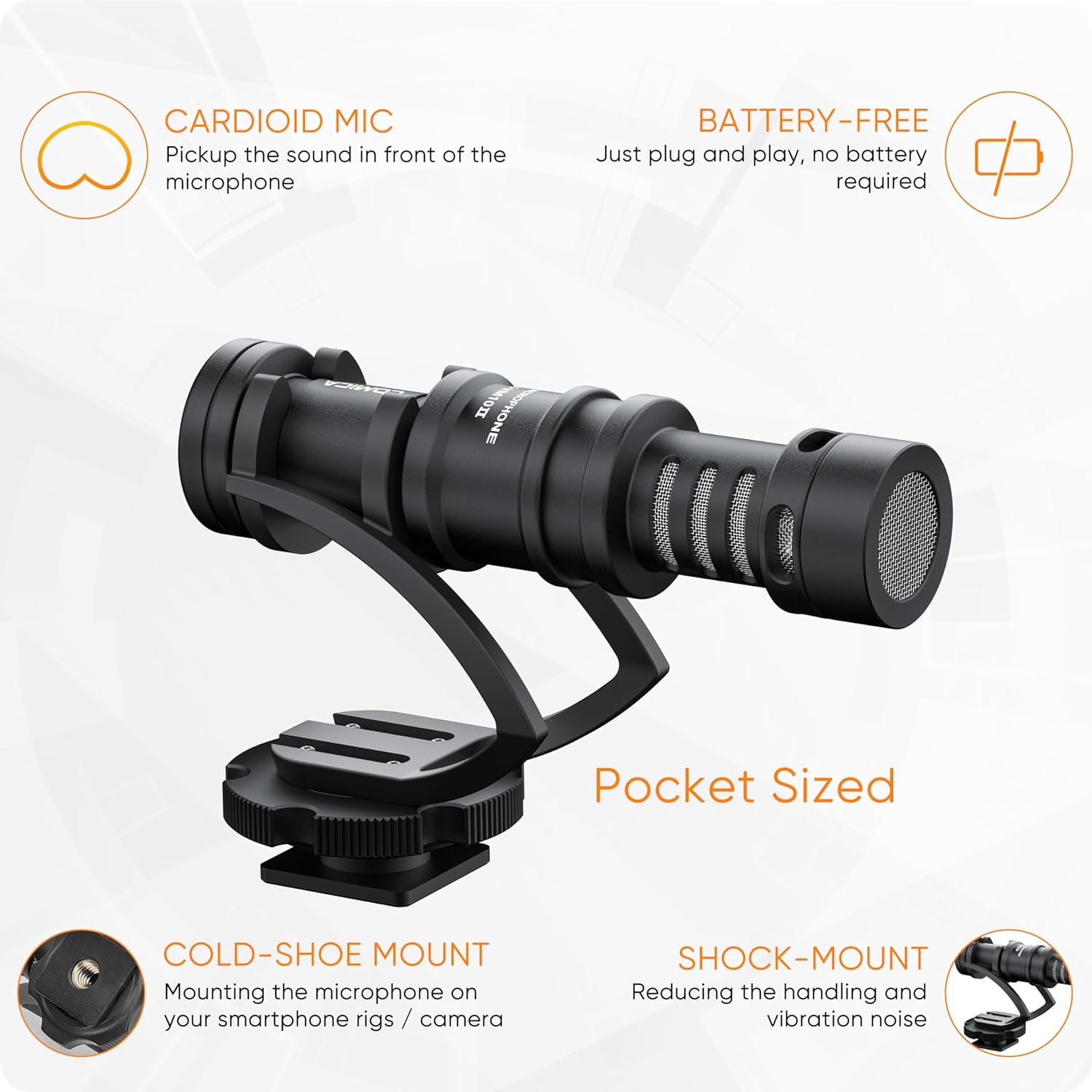 Comica CVM-VM10II Microfono Shotgun per Fotocamera, Black - immagine 2