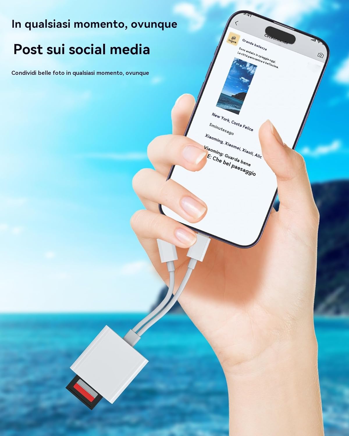 Adattatore USB C e Lightning Lettore Schede SD/Micro SD - immagine 5