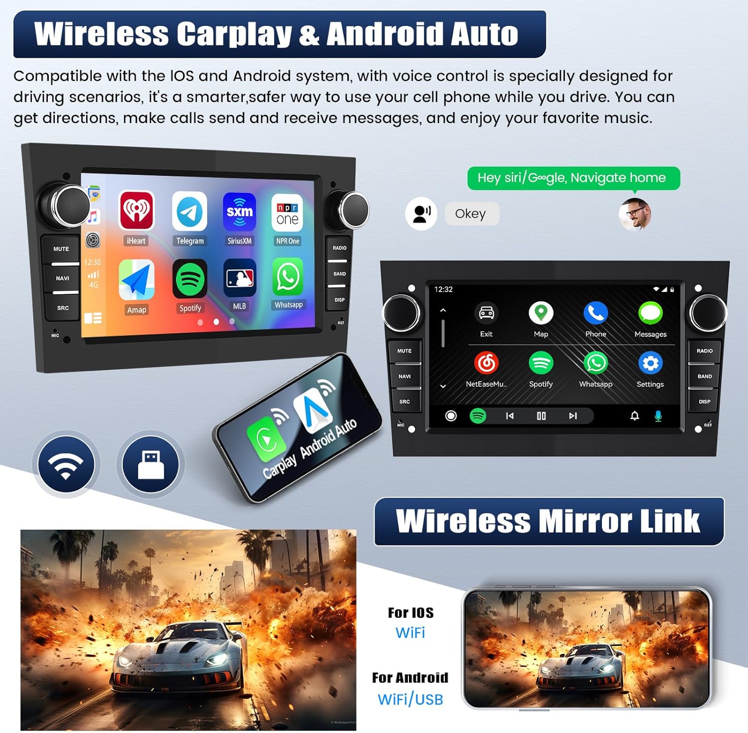 Autoradio Carplay Android 13 per Opel Astra/Antara/Corsa - immagine 3