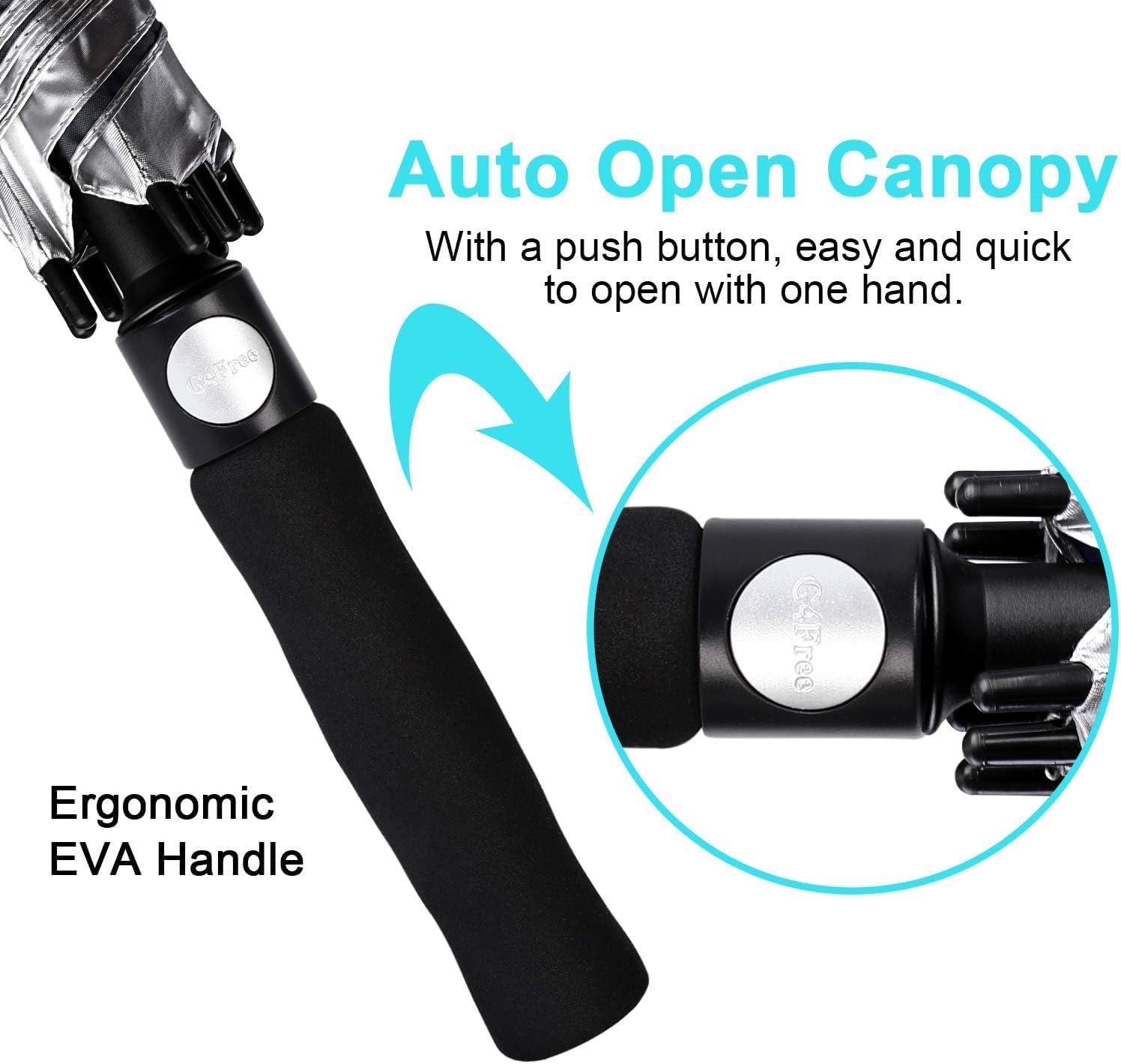 G4free Ombrello da Golf Auto Open Vented Double Canopy - immagine 5