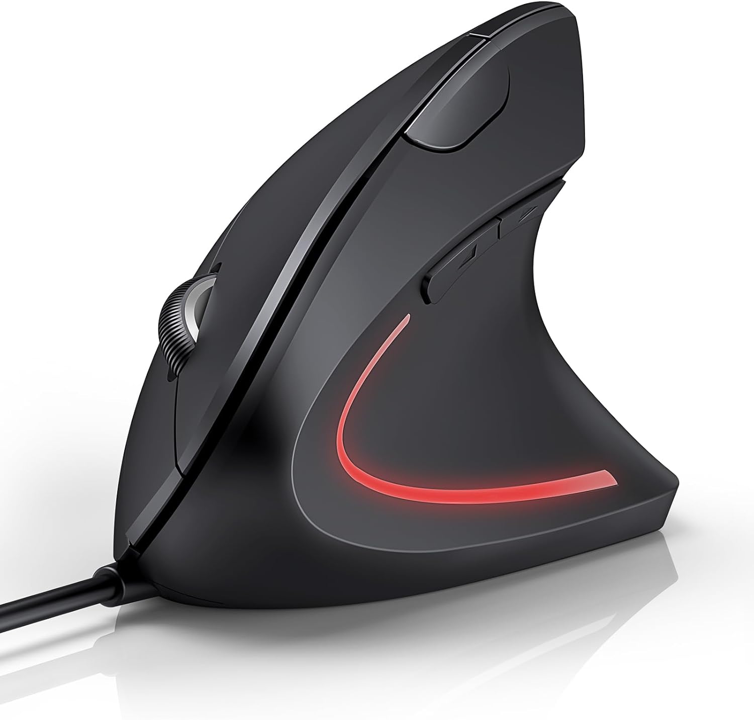 Tecknet Mouse Verticale Cablato Ergonomico 6400 DPI, Nero - immagine 1