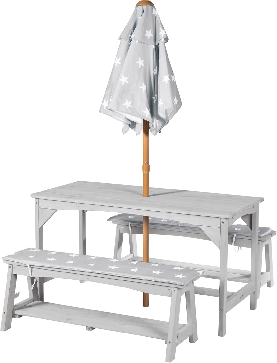 Roba Set Sedute Bambini Picnic con Ombrellone e Cuscini - immagine 2