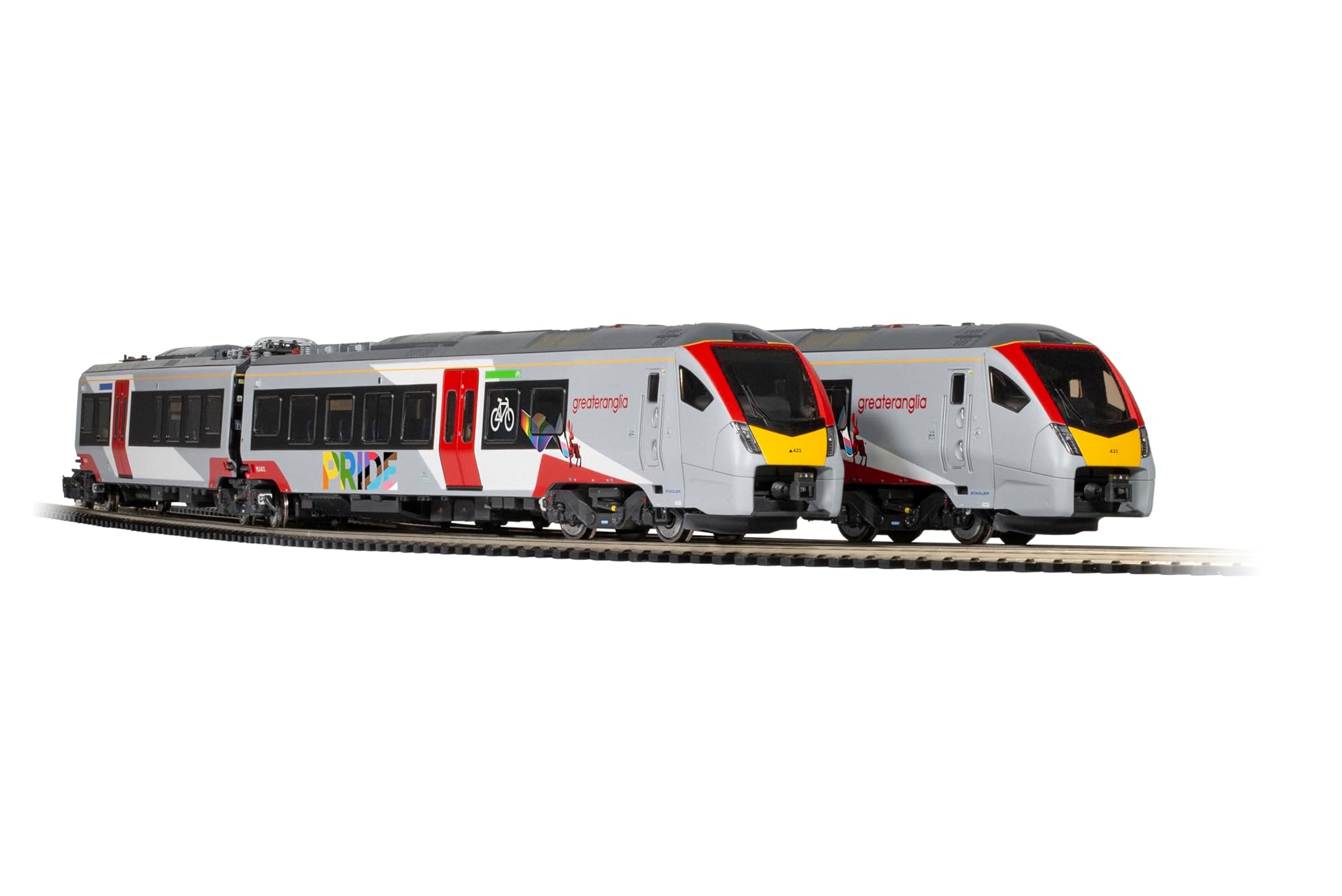 Hornby R30446 Greater Anglia Classe 755-4 FLIRT 4 Car Pride Livery Train Pack