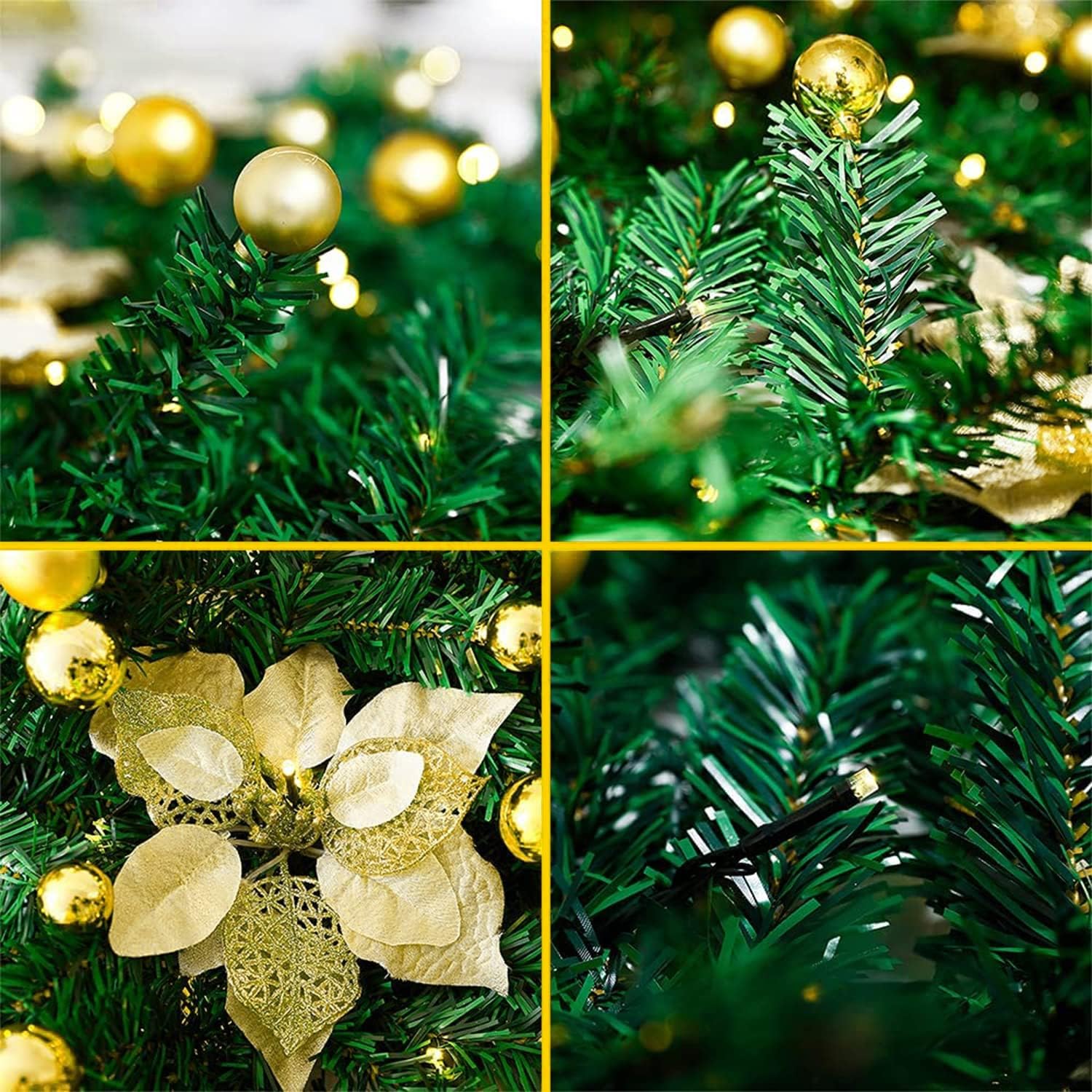 Ghirlanda Natalizia LED 2.7M per Interni ed Esterni, Oro - immagine 4