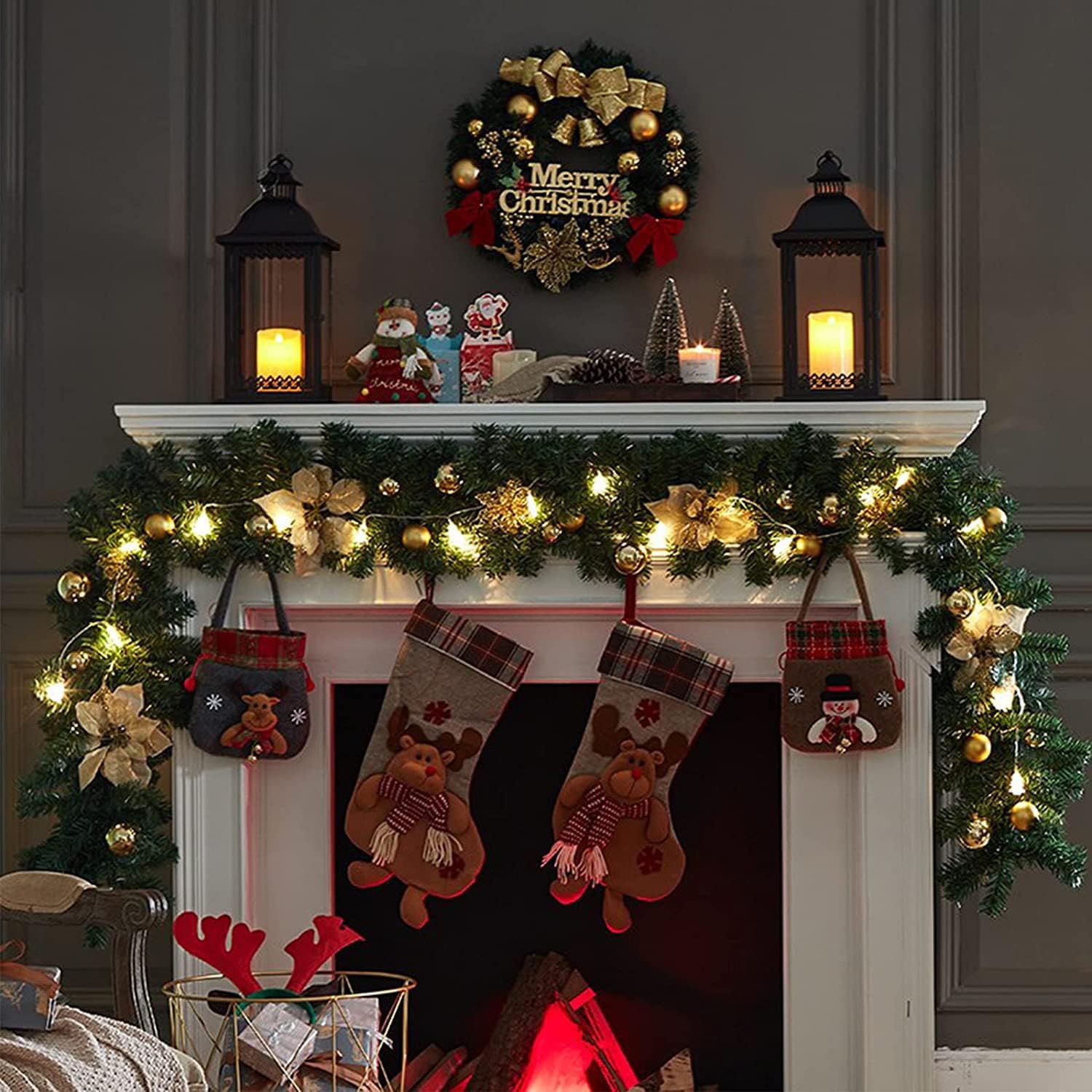 Ghirlanda Natalizia LED 2.7M per Interni ed Esterni, Oro - immagine 6