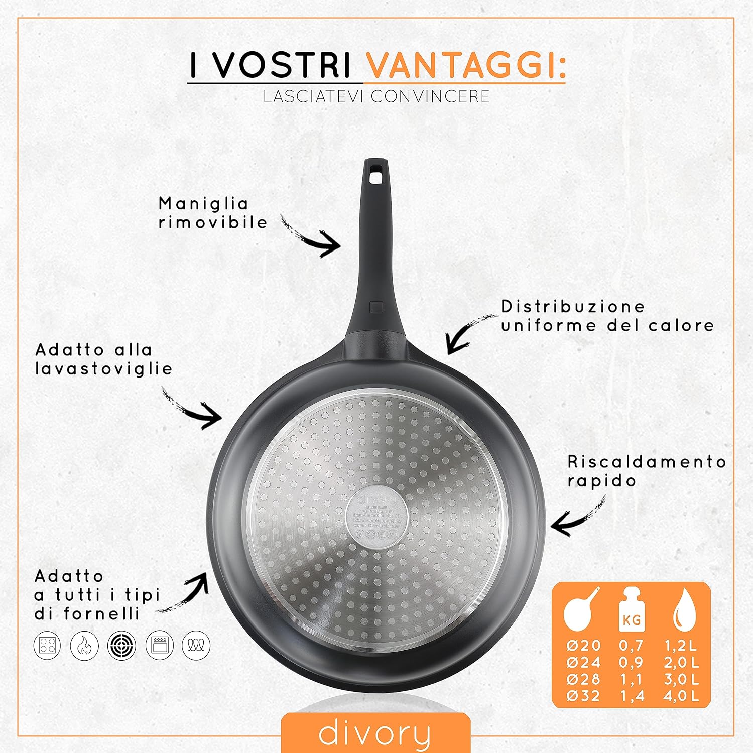Divory Padella per Crêpes a Induzione 28 cm - immagine 3
