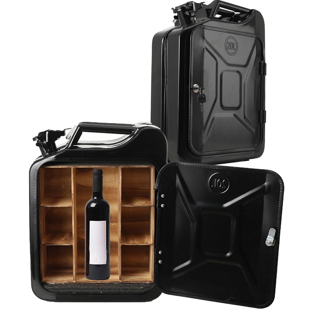 Cdzhltg Jerrycan Minibar 20L con Chiusura a Chiave, Nero