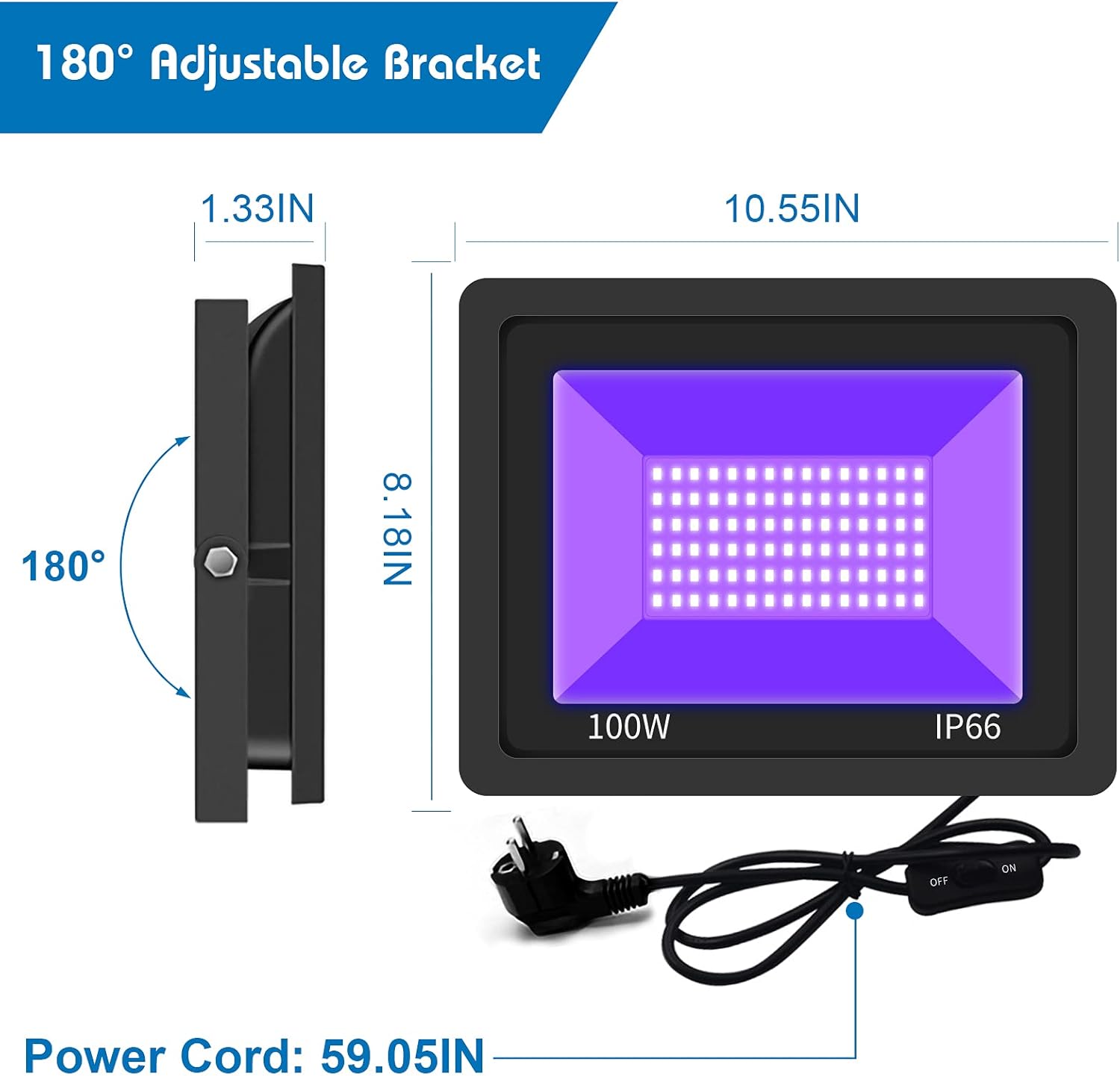 Eleganted Proiettore Luce Nera Blacklight 100W UV - immagine 2