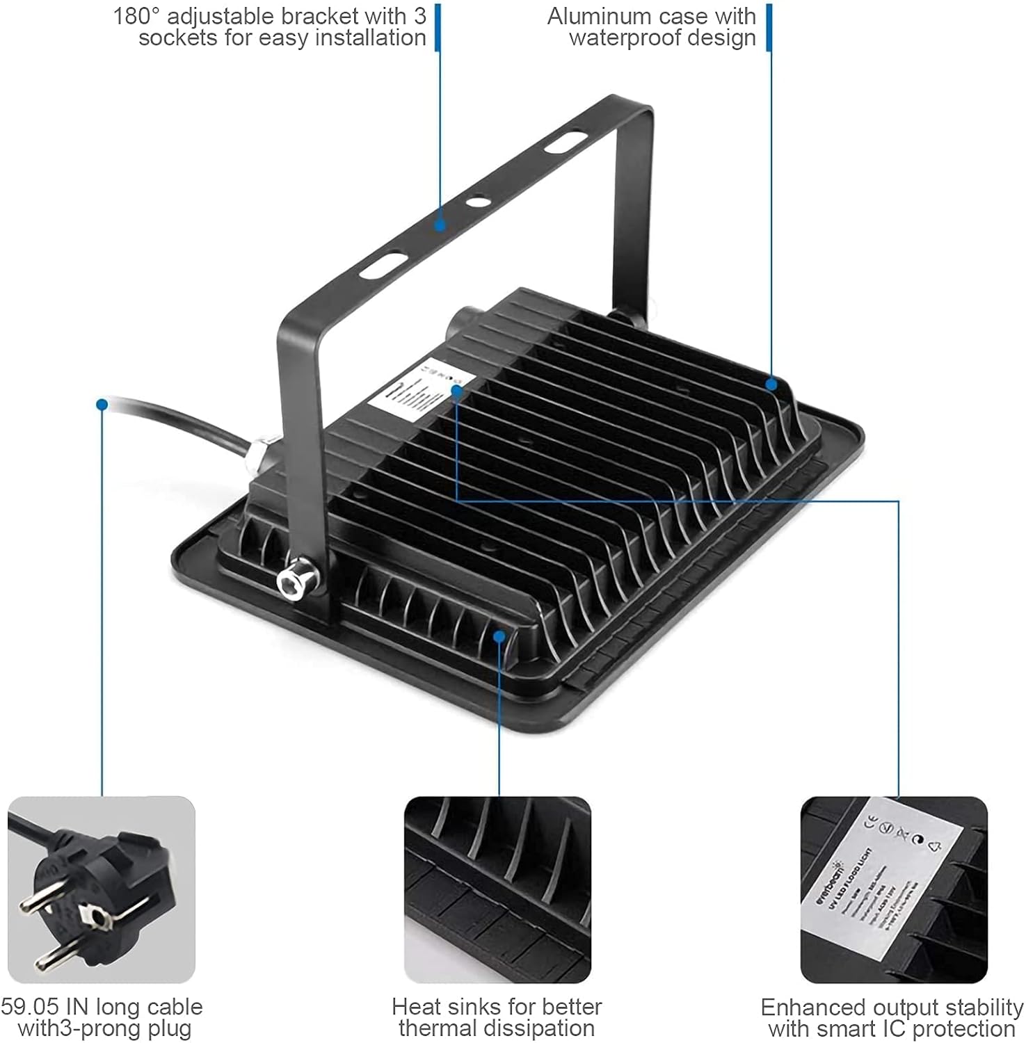 Eleganted Proiettore Luce Nera Blacklight 100W UV - immagine 4