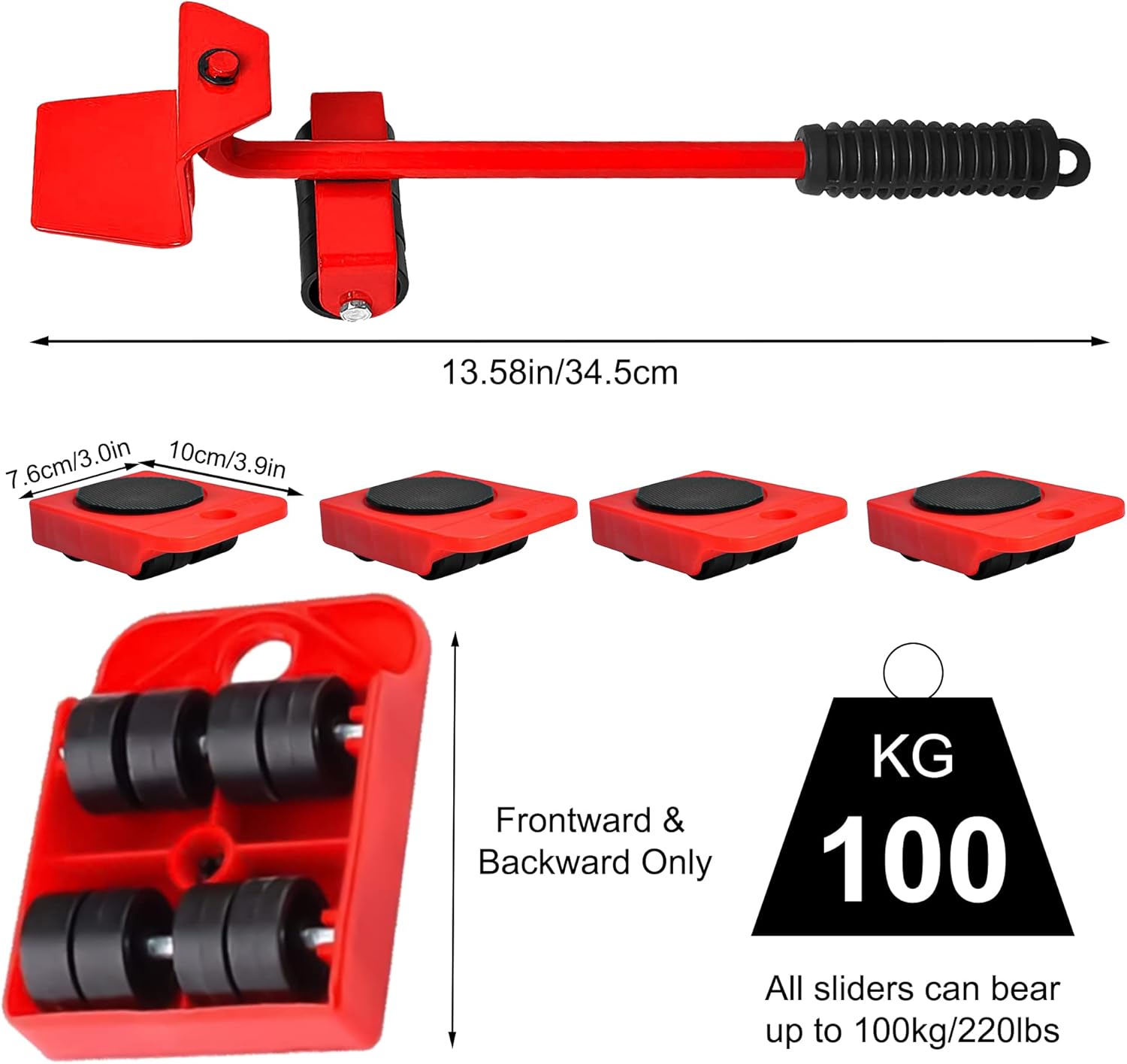 5 Pezzi Ruote per Mobili Pesanti 150g - immagine 3