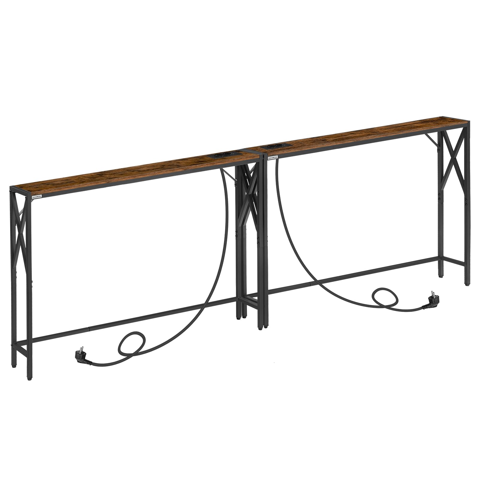 Mahancris Set 2 Tavoli Console con Stazione Ricarica
