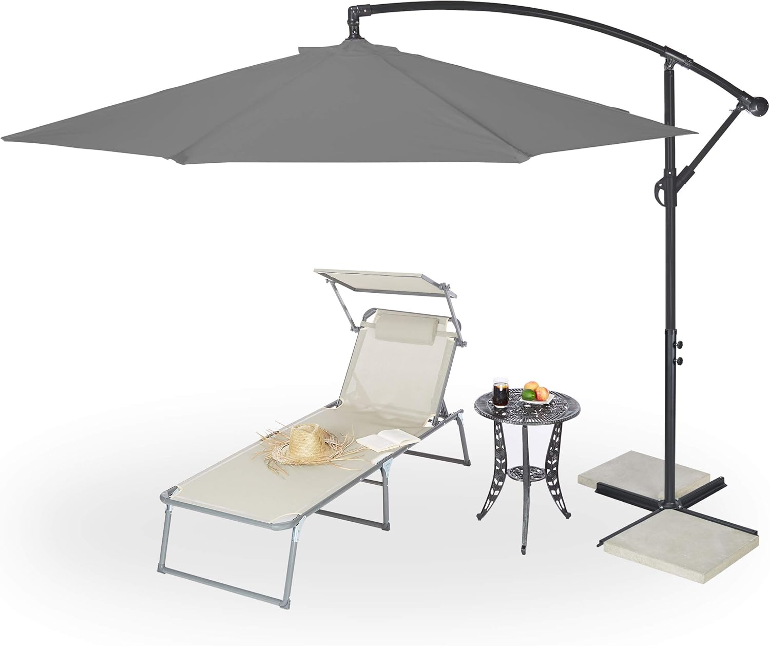 Relaxdays Ombrellone da Giardino con Manovella ∅ 300 cm